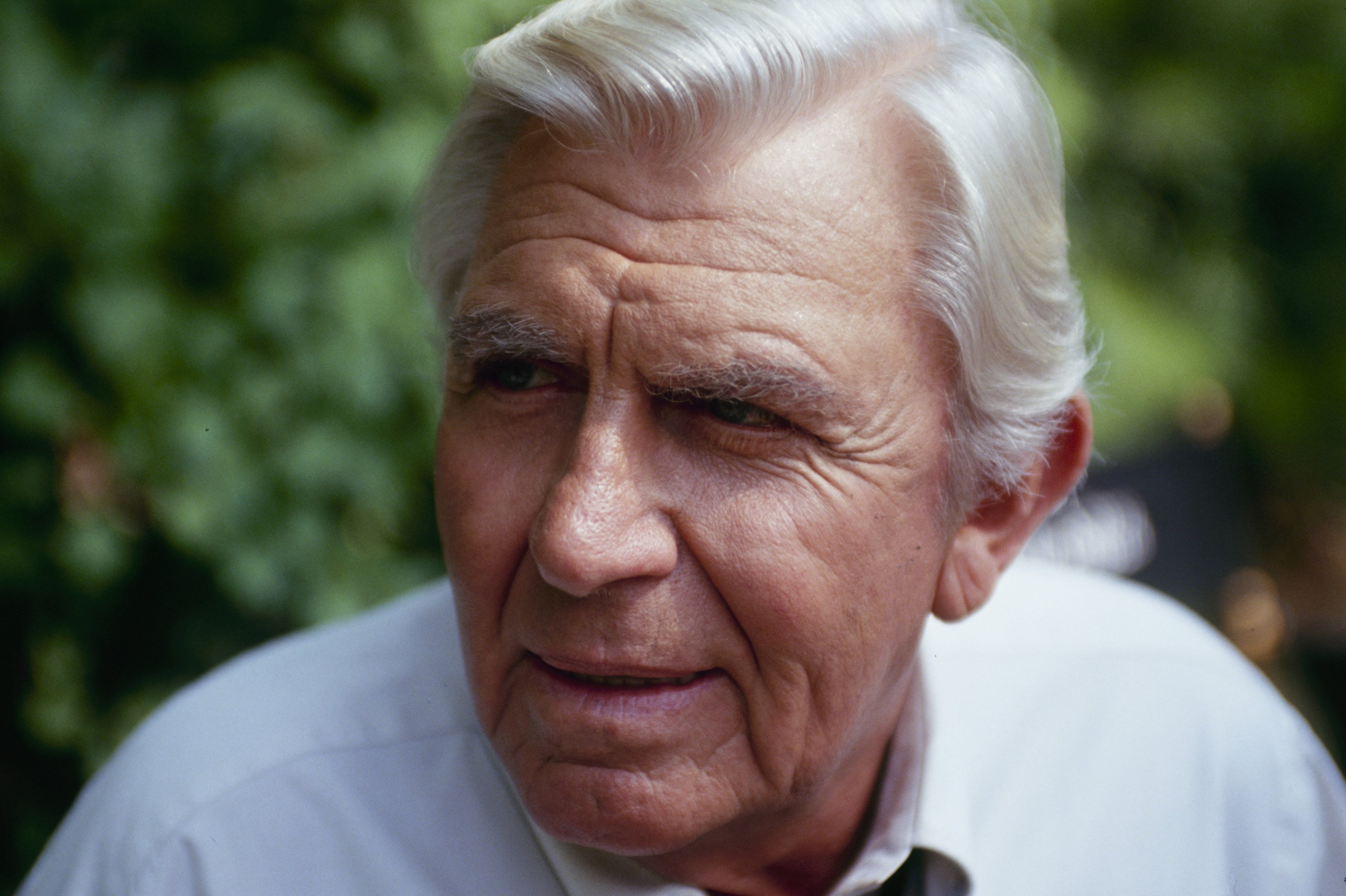 Andy Griffith posing for a portrait as attorney Ben Matlock in the legal drama, 'Matlock'