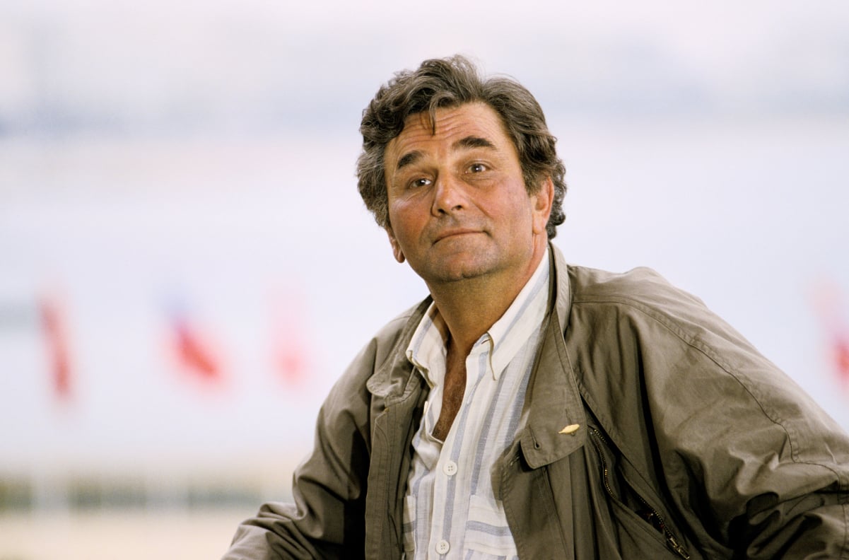 American actor Peter Falk, best known for his role as Lieutenant Columbo in the television series 'Columbo', 1987