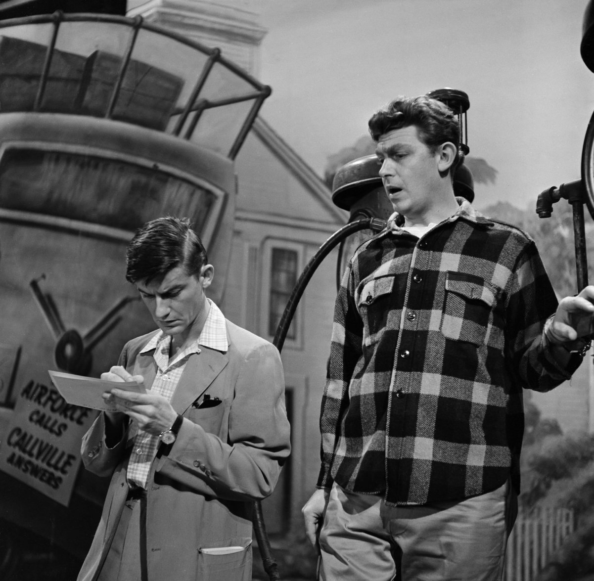 Andy Griffith, right, performing in 1955