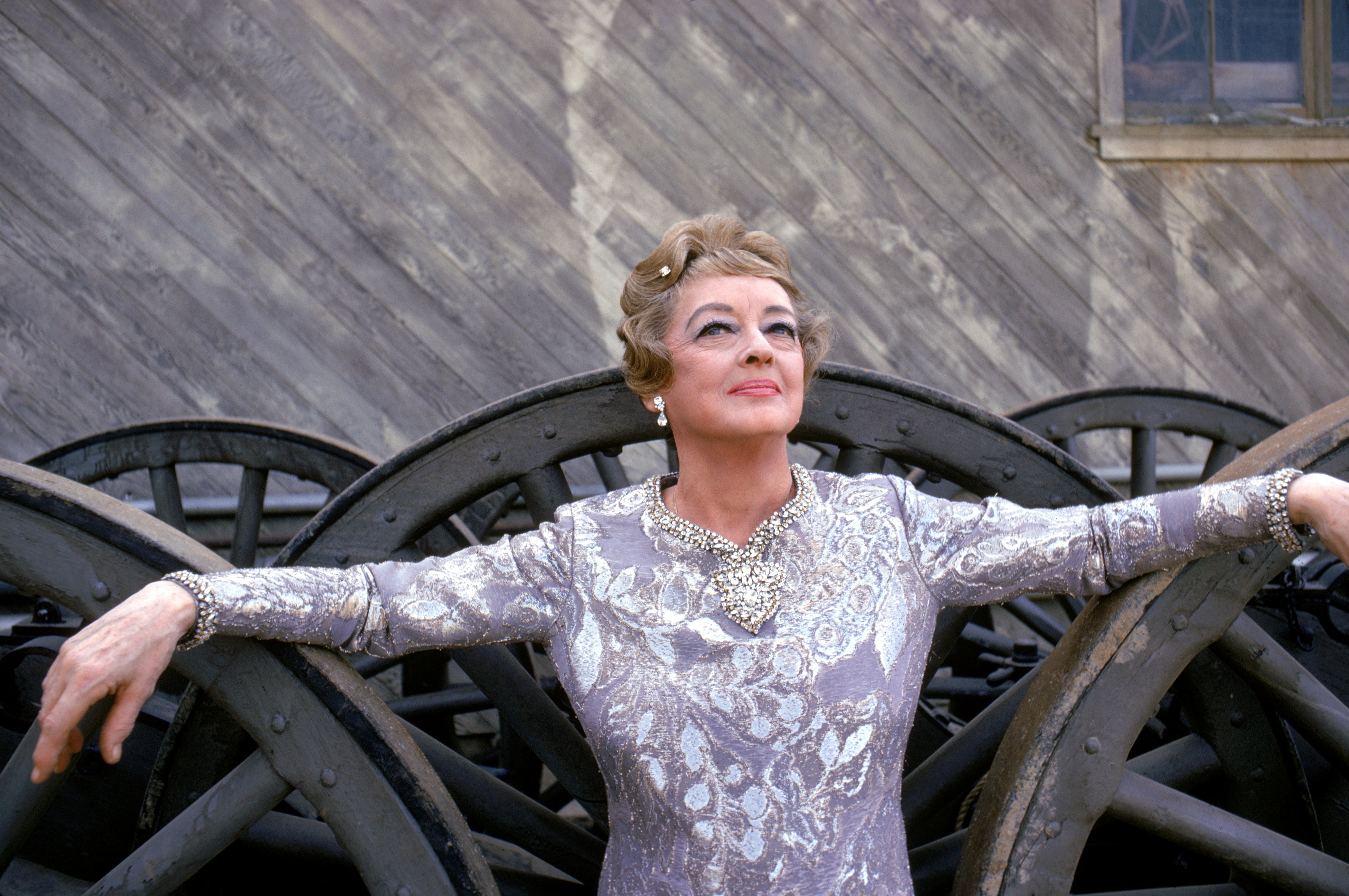 Actor Bette Davis looks on during the filming of 'It Takes A Thief' in 1970