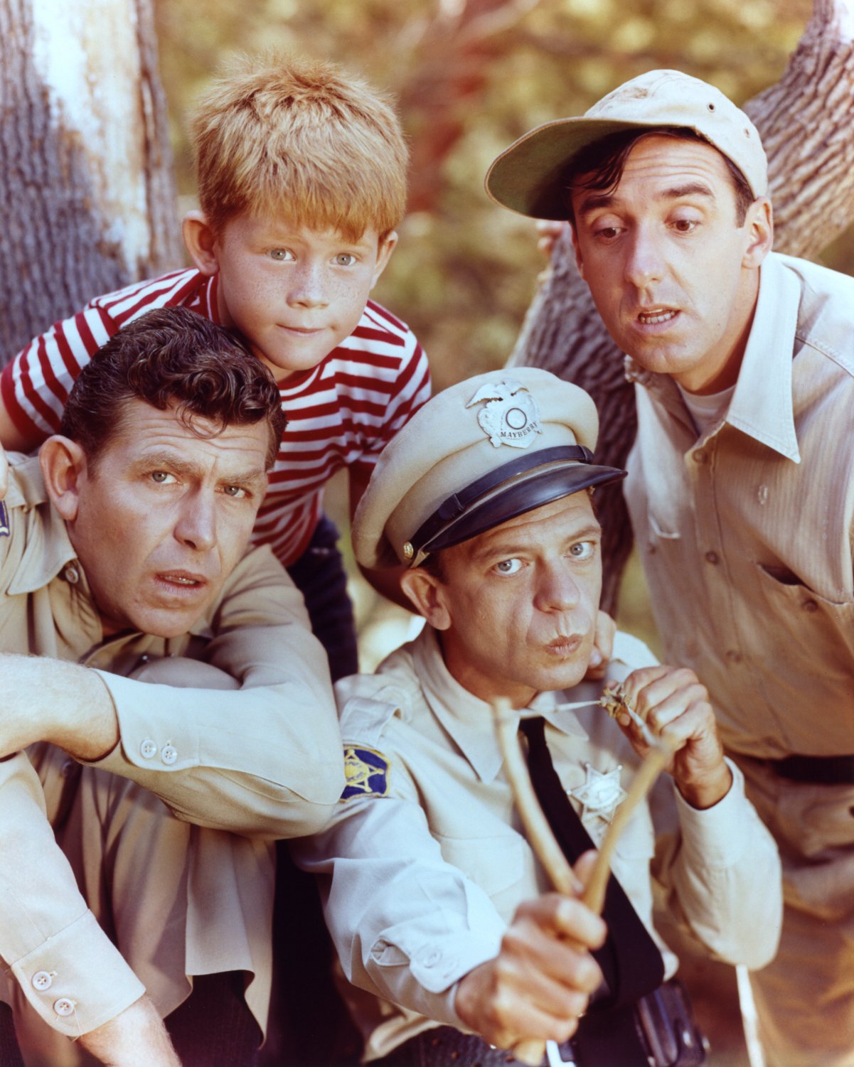 Ron Howard, Jim Nabors, Andy Griffith, and Don Knotts of 'The Andy Griffith Show'