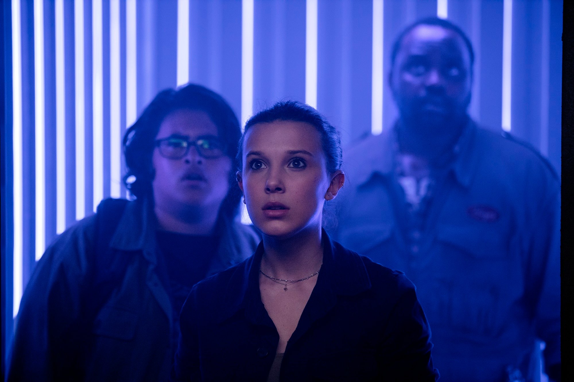 Godzilla vs. Kong stars Millie Bobby Brown, Brian Tyree Henry and Julian Dennison in a scientific facility