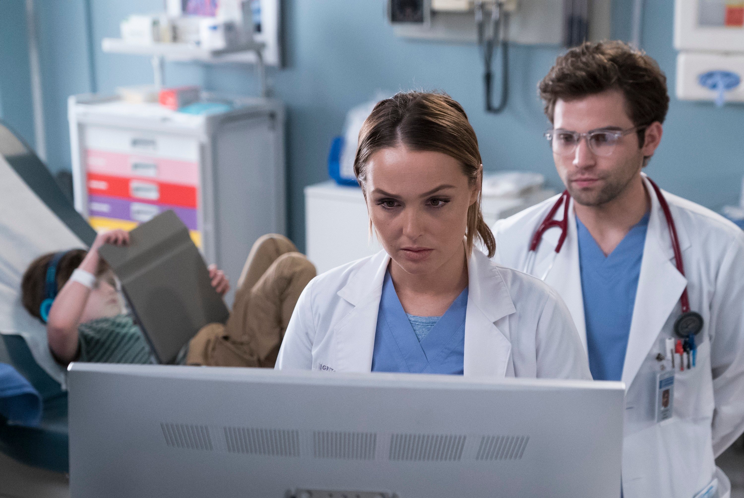 Greys Anatomy Jo Wilson played by Camilla Luddington and Jake Borelli as Levi Schmitt