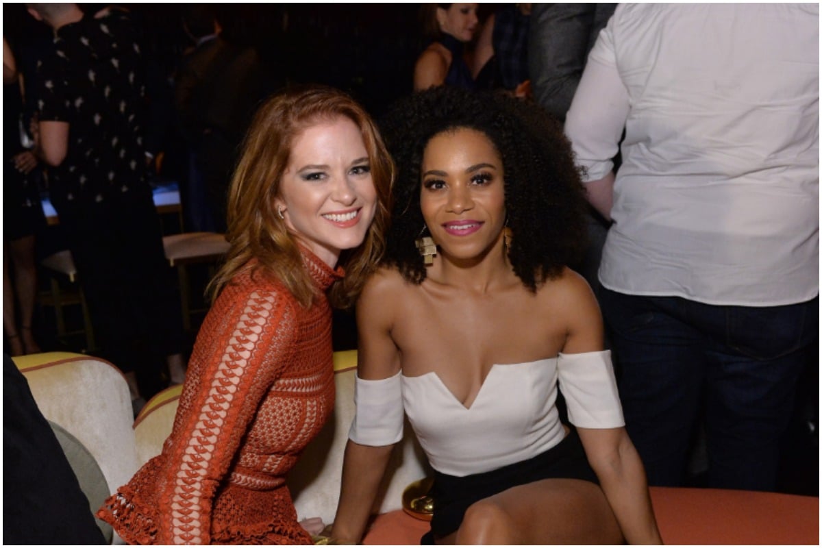 Grey's Anatomy actors Sarah Drew and Kelly McCreary at an event