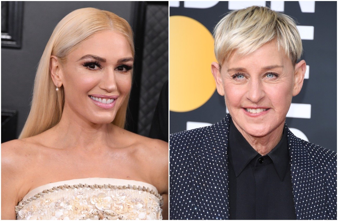 Side by side photos of Gwen Stefani and Ellen De Generes