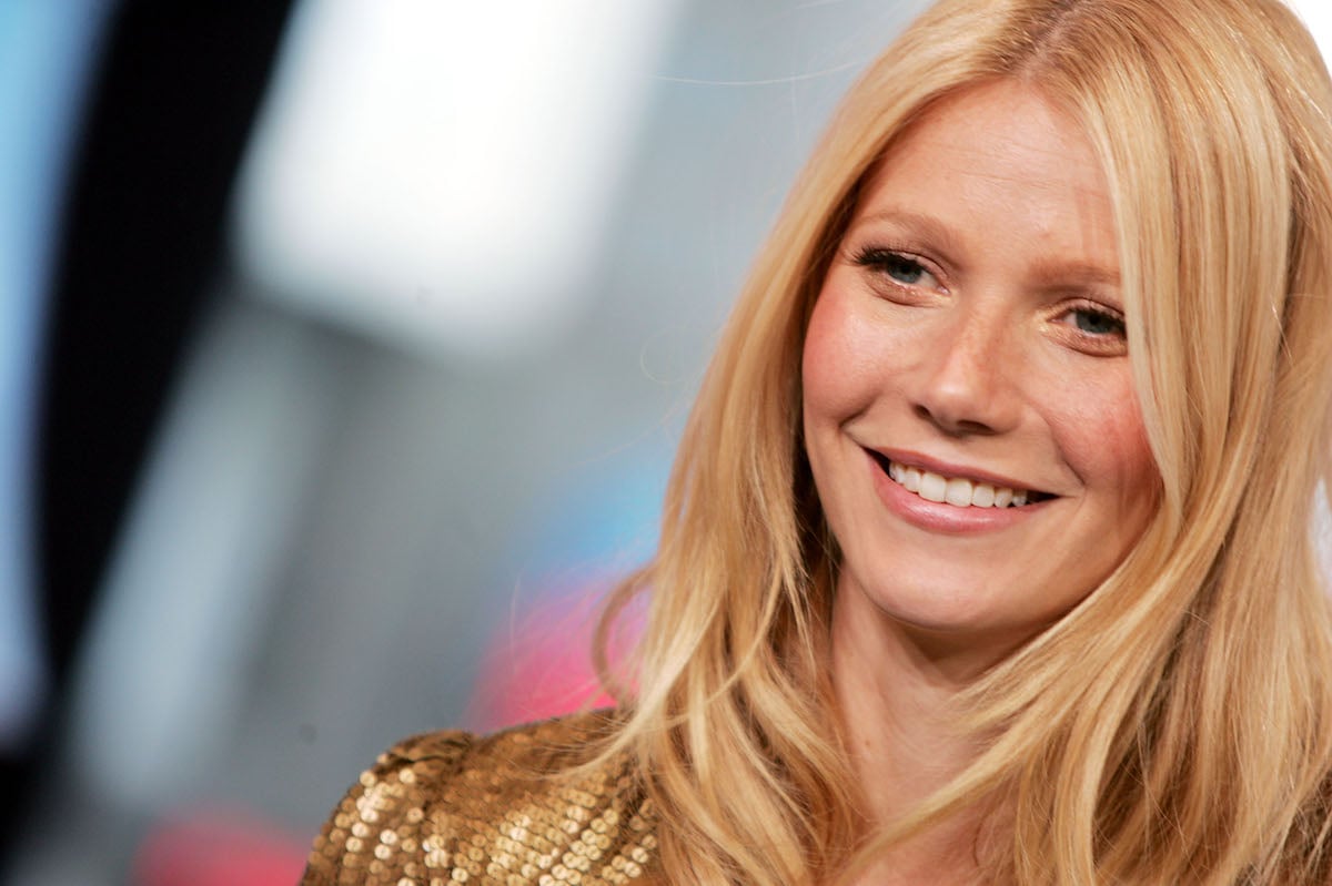 Actor Gwyneth Paltrow appears on stage during MTV's Total Request Live at the MTV Times Square Studios September 16, 2004 in New York City.