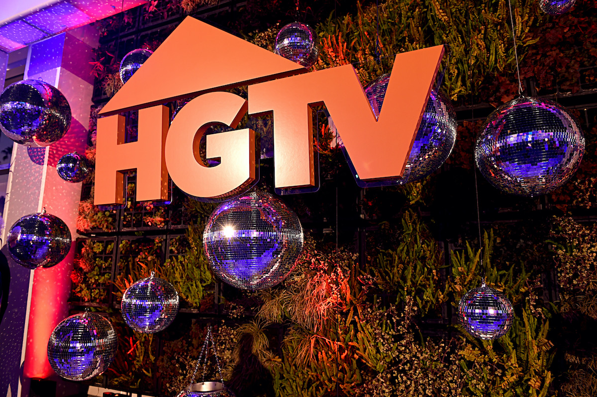 HGTV logo at the 'A Very Brady Renovation' reception