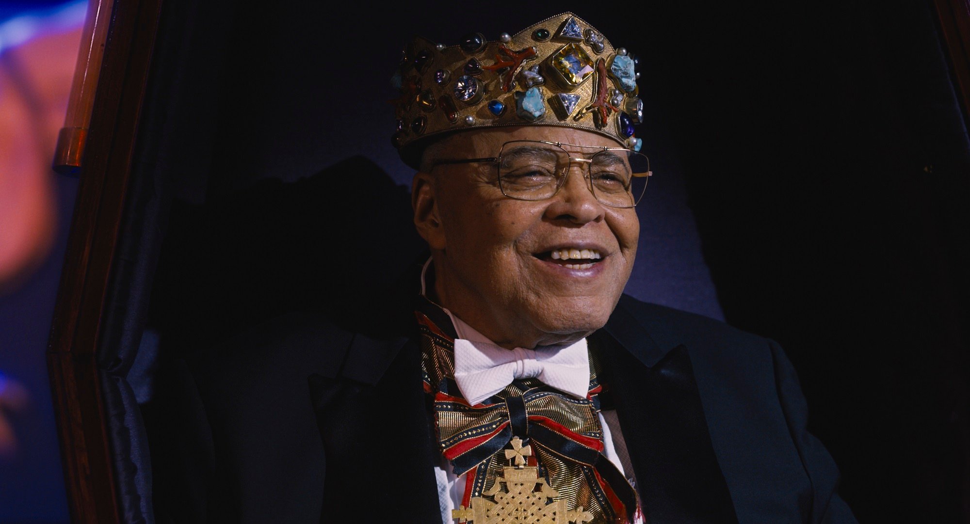 James Earl Jones wearing a crown