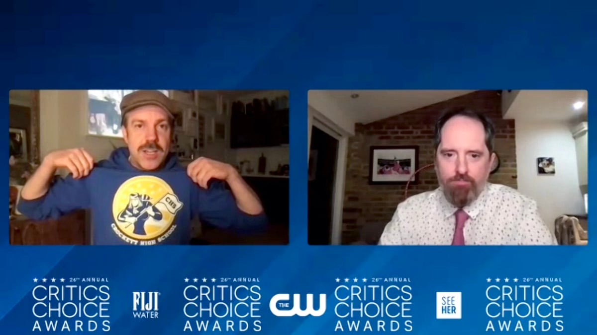 Jason Sudeikis' hoodie was a nod to Olivia Wilde, plus his co-producer/star Brendan Hunt