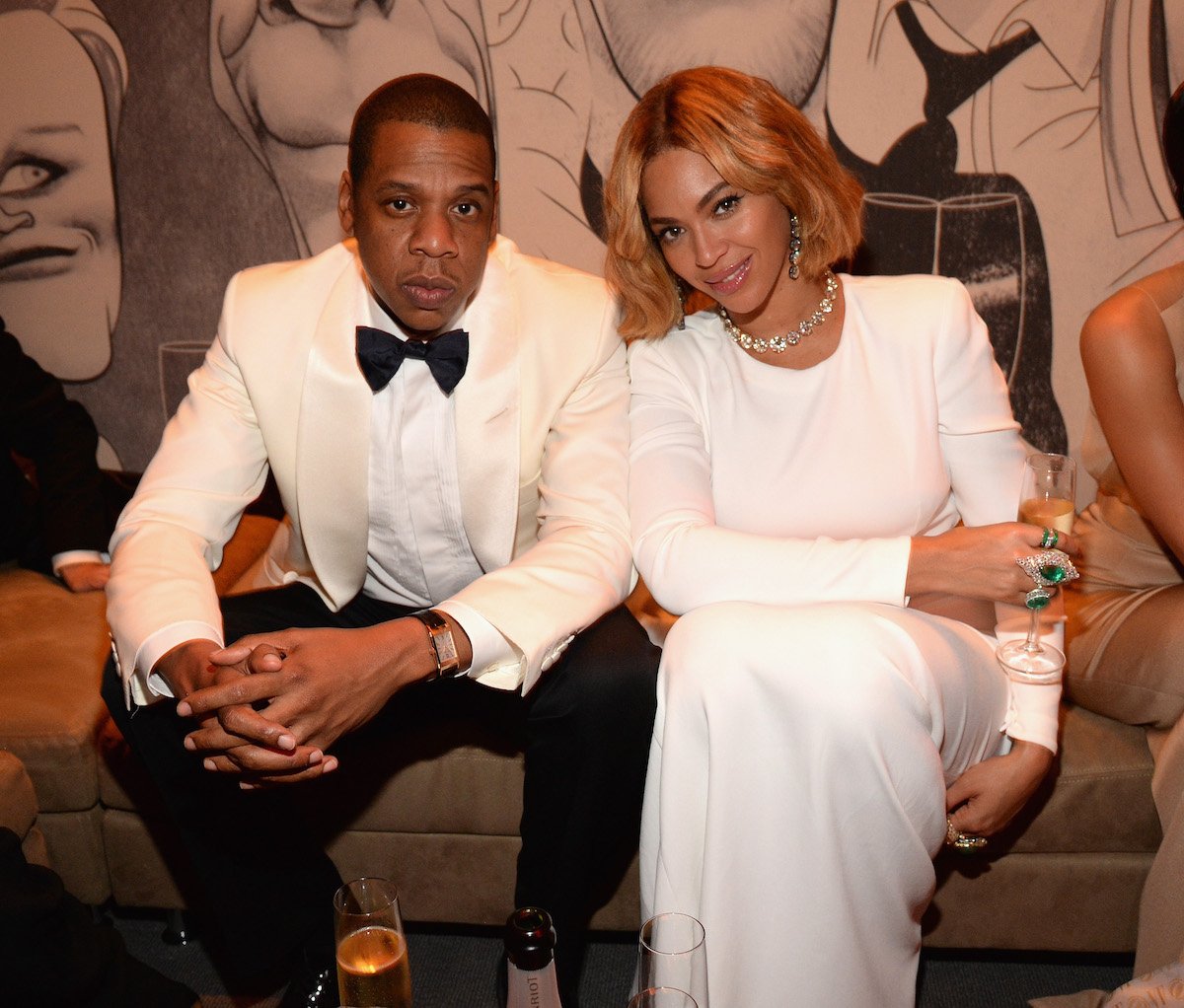 Jay-Z and Beyoncé attends the 2015 Vanity Fair Oscar Party