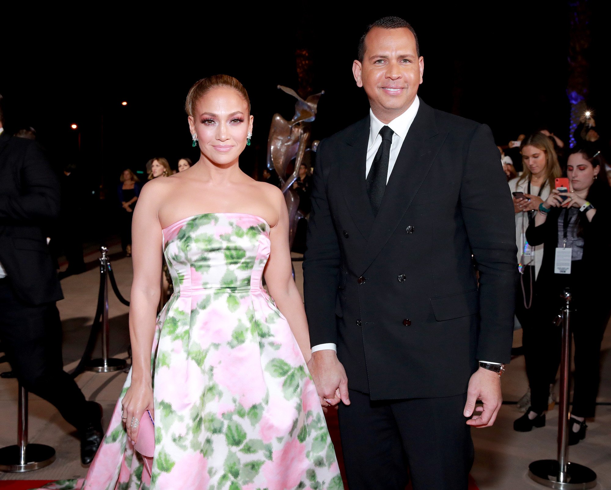 Jennifer Lopez and Alex Rodriguez attending the 31st Annual Palm Springs International Film Festival Film Awards Gala