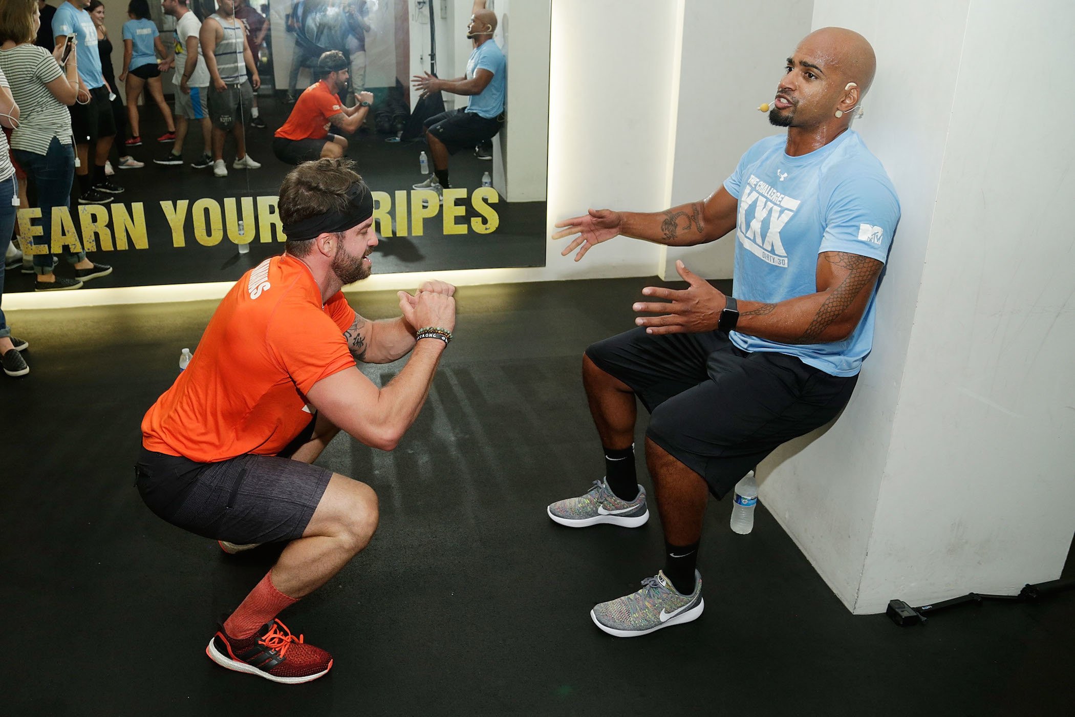 Johnny 'Bananas' Devenanzio and Darrell Taylor from MTV's 'The Challenge' training during 'The Challenge XXX': Ultimate Fan Experience 