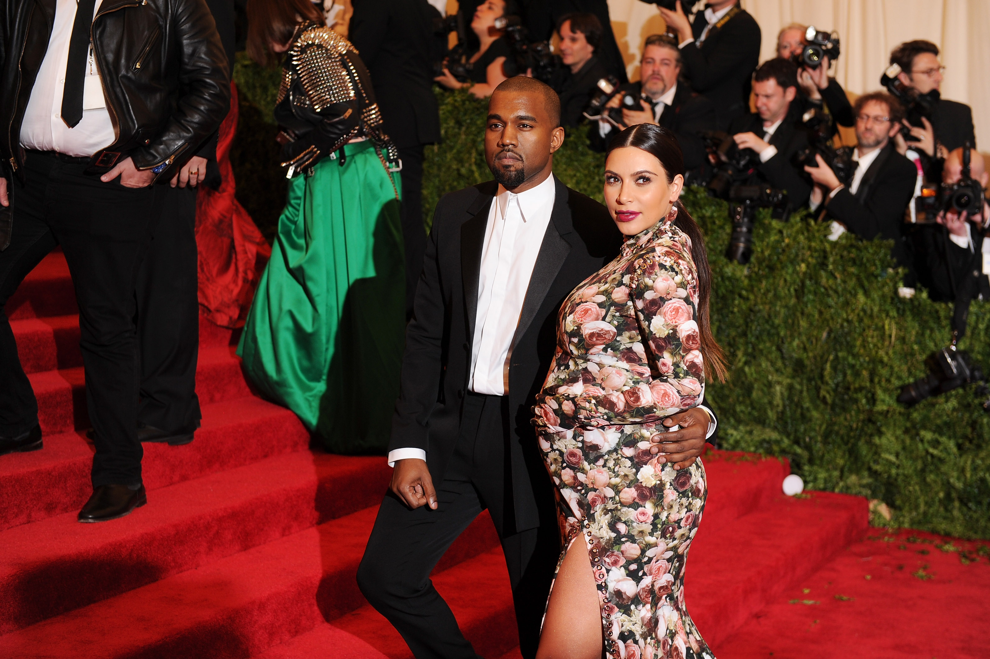 Kanye West and Kim Kardashian West attend the Met Gala.