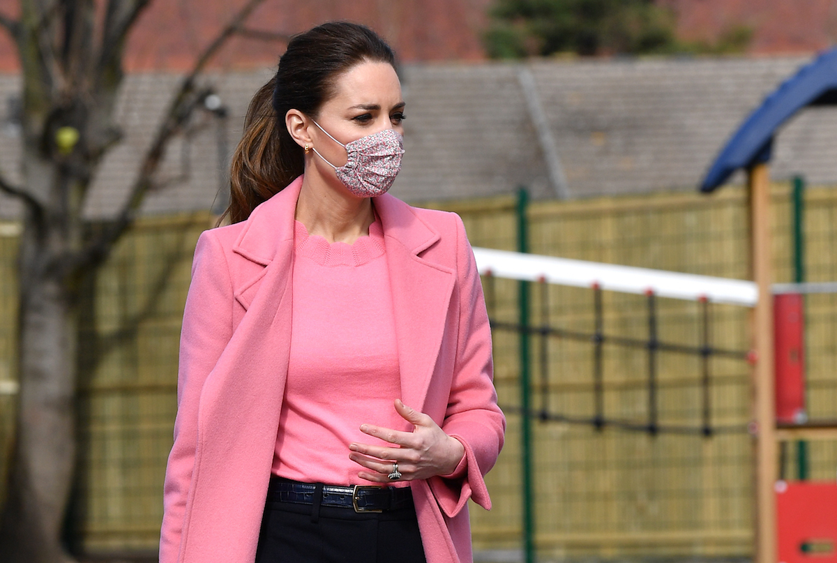 Catherine, Duchess of Cambridge visits School 21 in Stratford on March 11, 2021 in London, England.