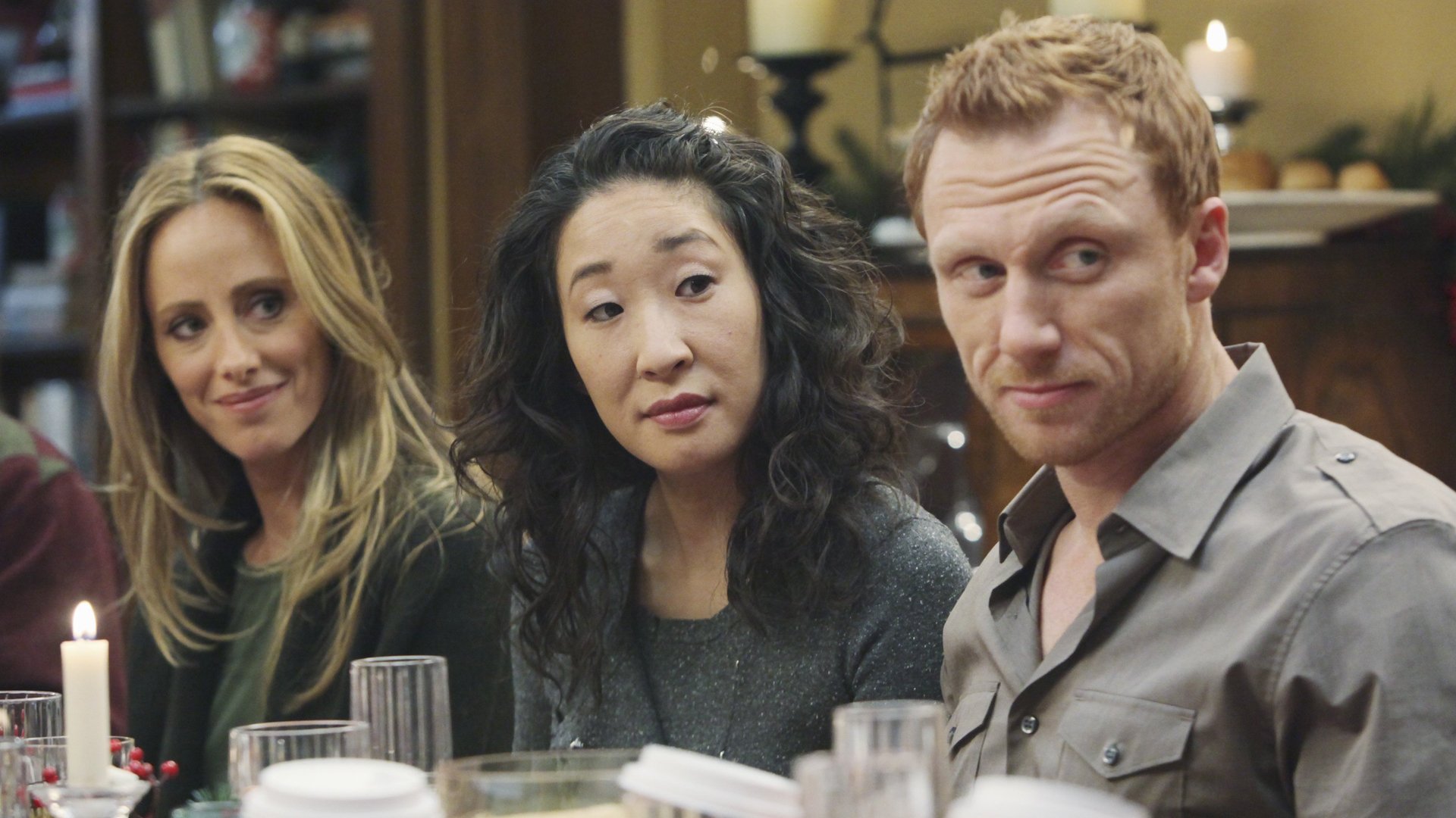 Kim Raver as Teddy Altman, Sandra Oh as Cristina Yang, and Kevin McKidd as Owen Hunt on ‘Grey’s Anatomy’ Season 6