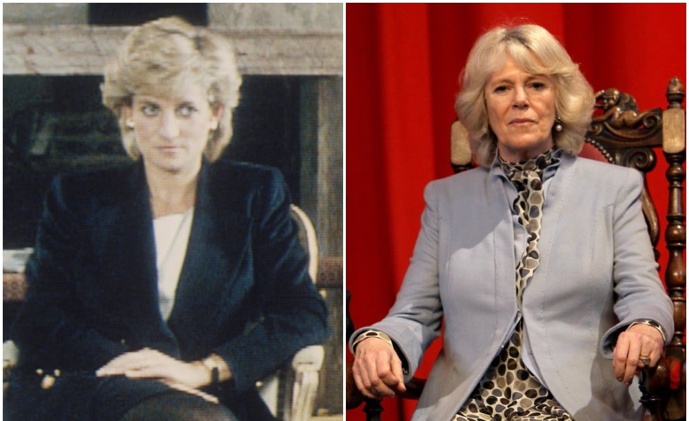(L) Princess Diana , (R) Camilla Parker Bowles 