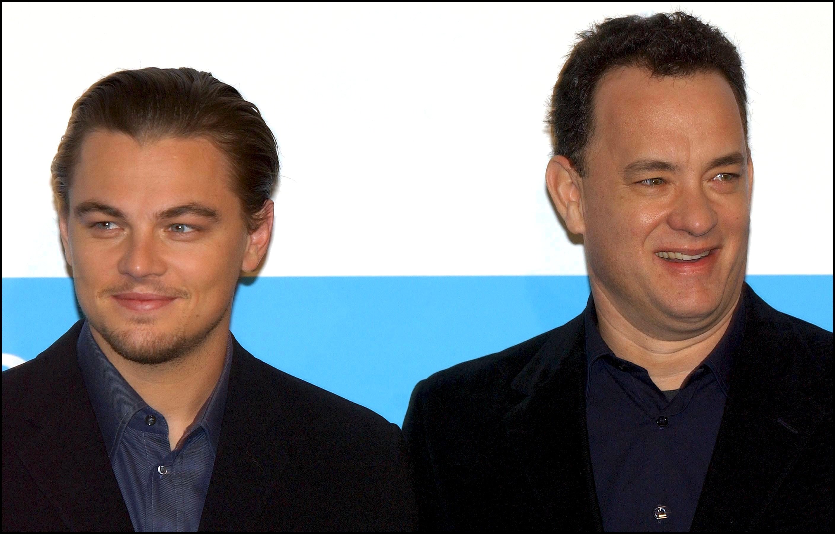 Leonardo DiCaprio and Tom Hanks at the Catch Me If You Can premiere