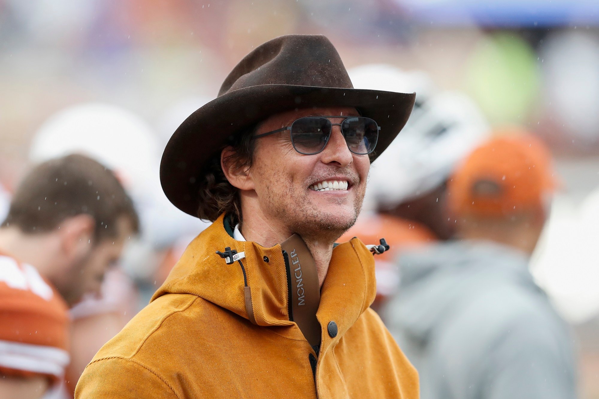 Matthew McConaughey at the Texas Tech vs Texas game