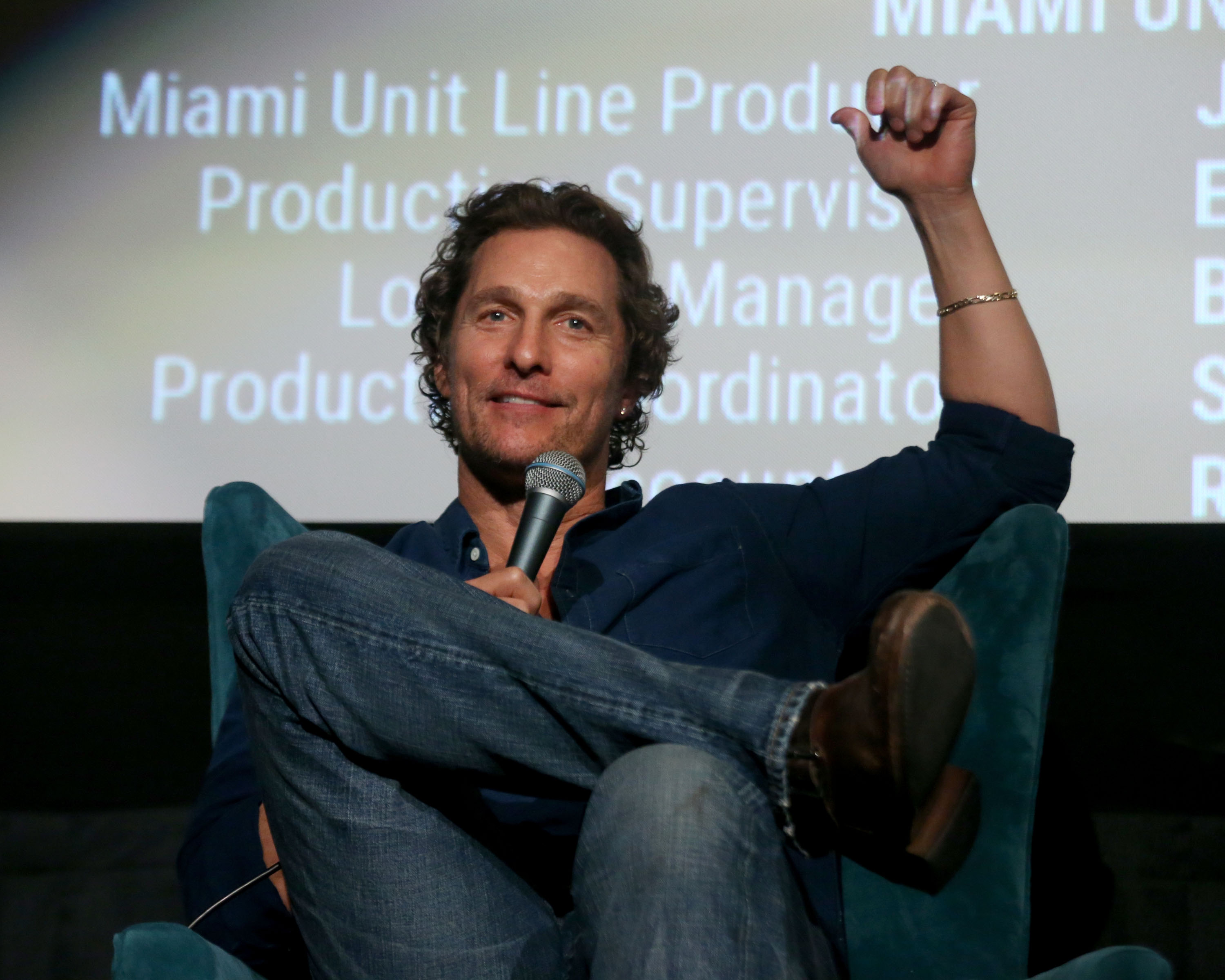 Matthew McConaughey sitting down