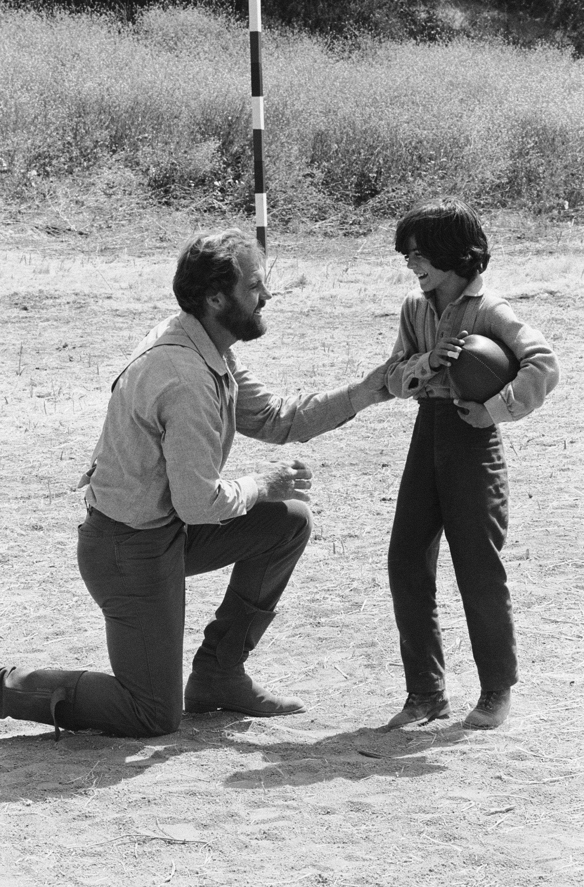 Merlin Olsen and Matthew Labyorteaux of 'Little House on the Prairie'