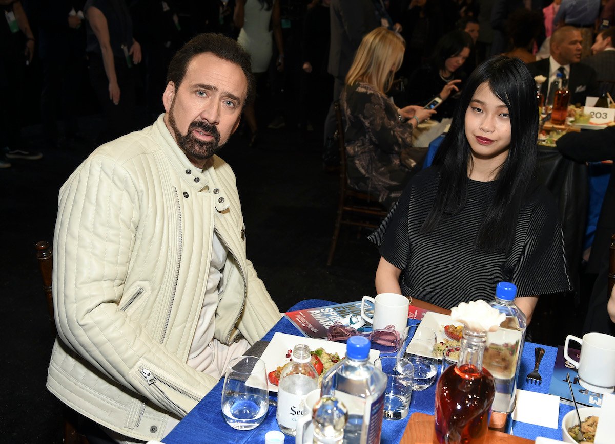 Nicolas Cage and Riko Shibata at the 2020 Film Independent Spirit Awards
