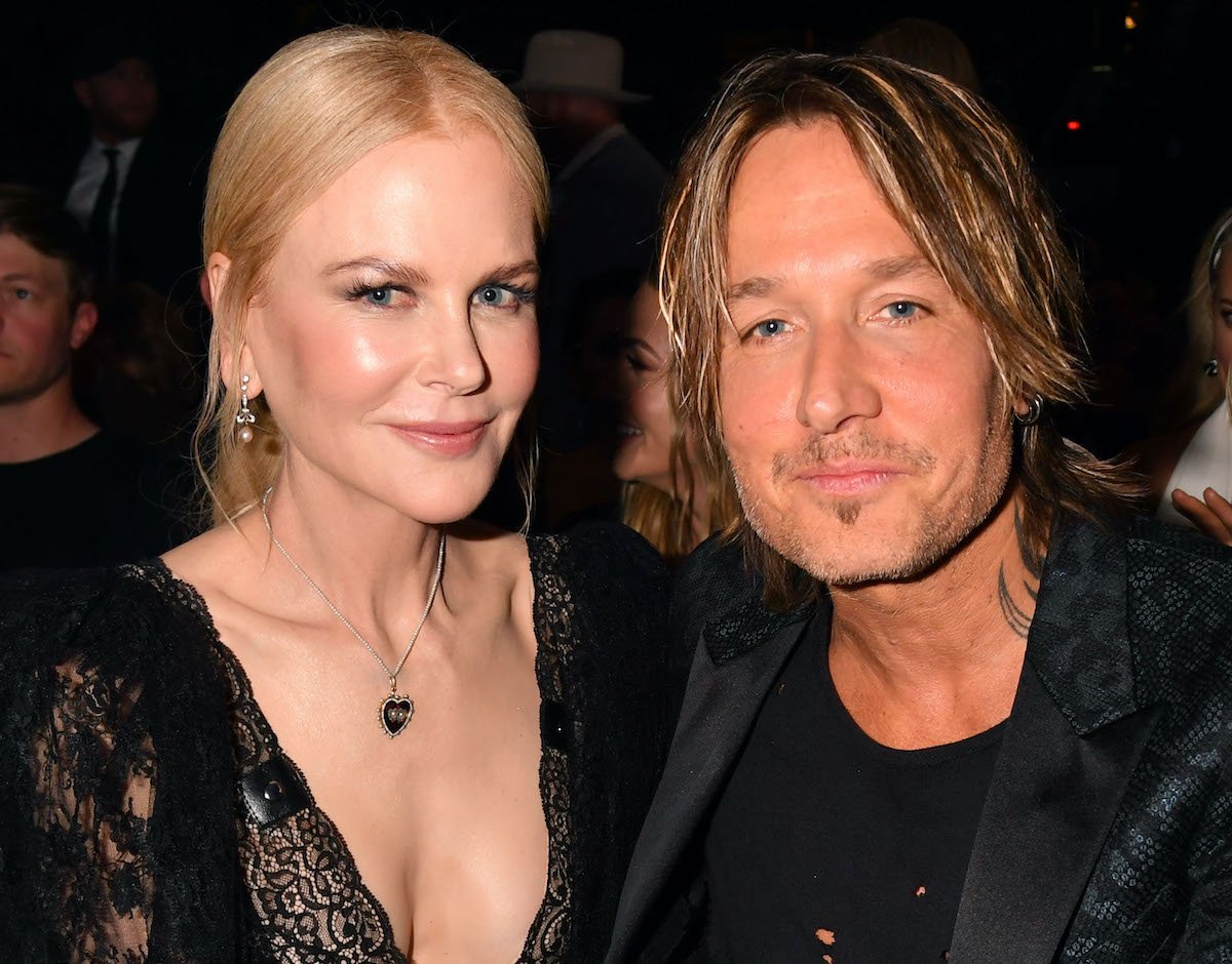 Nicole Kidman and Keith Urban both dressed in black as they sit and pose for a photo at the 54th Academy Of Country Music Awards on April 7, 2019 in Las Vegas | Jeff Kravitz/ACMA2019/FilmMagic for ACM