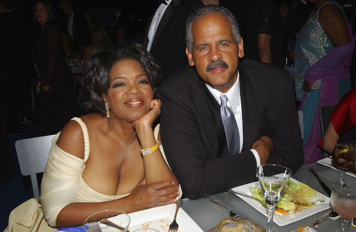 Talk show host Oprah Winfrey and her companion, Steadman Graham, at the Governors Ball, following the 54th Annual Primetime Emmy Awards at the Shrine Auditorium in Los Angeles, California, September 22, 2002. Oprah was presented with the Bob Hope Humanitarian Award.