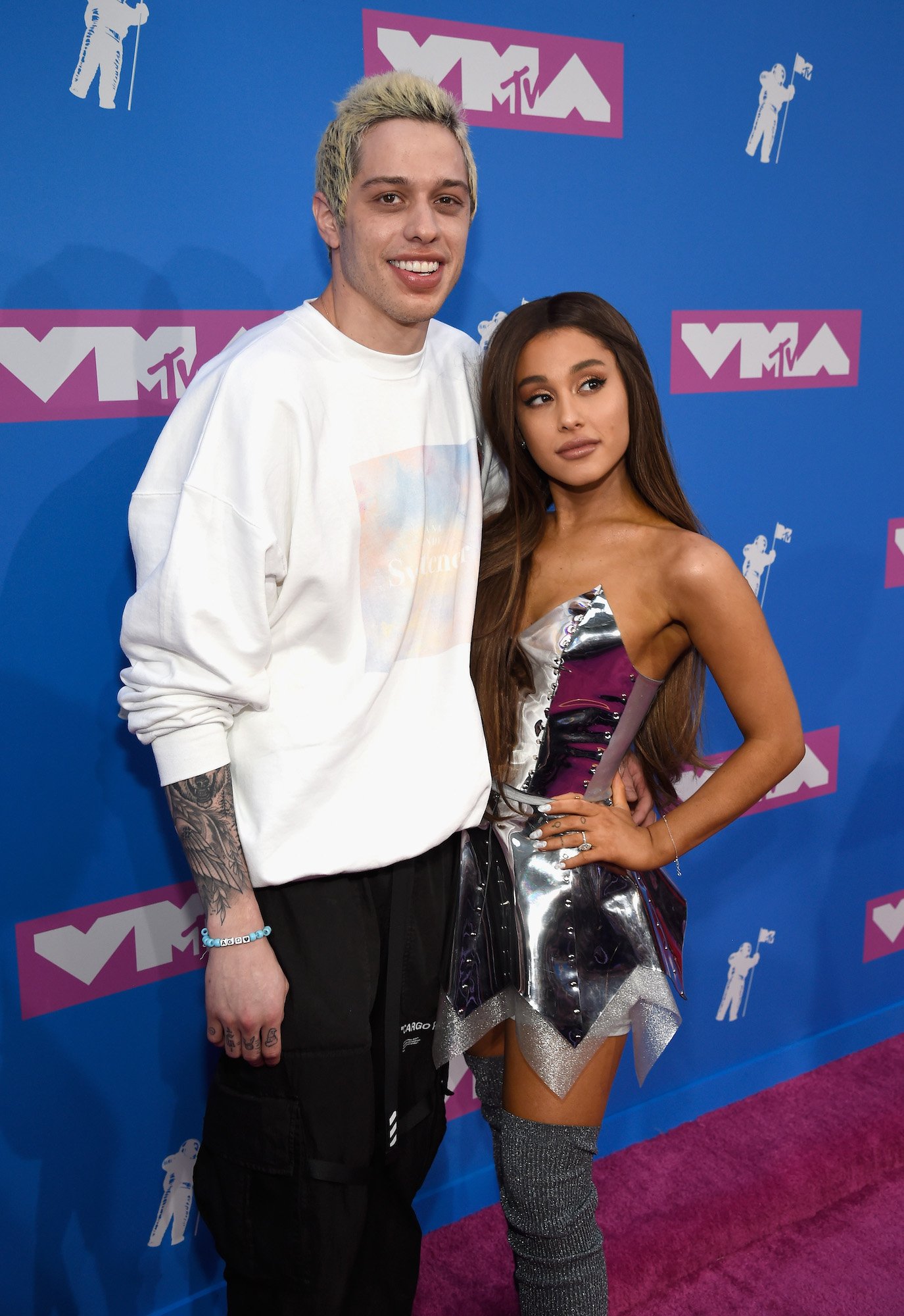 Pete Davidson and Ariana Grande at the 2018 MTV Video Music Awards