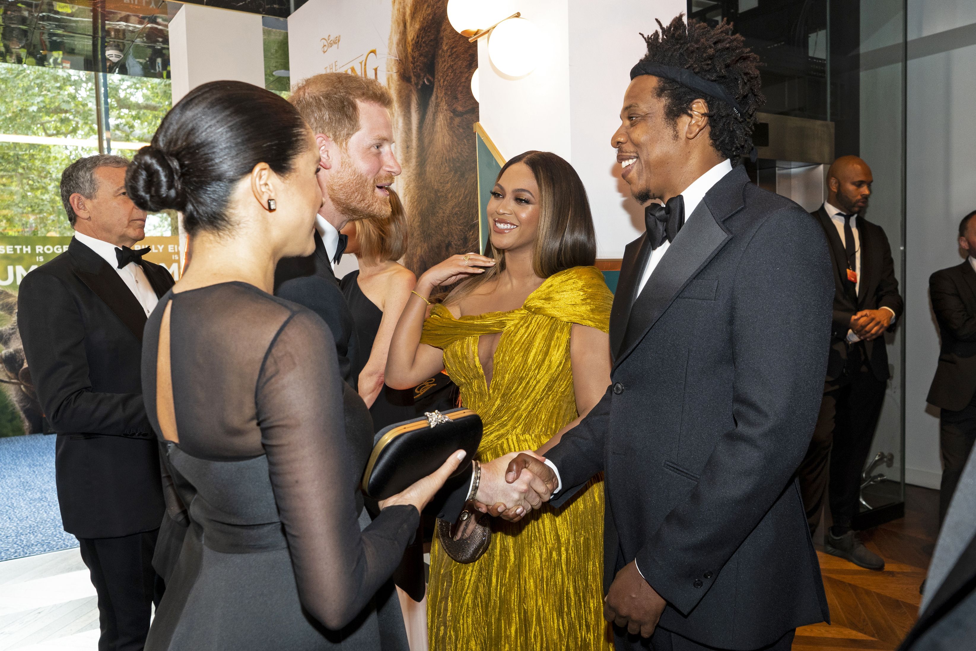 Prince Harry, Meghan Markle, Beyonce, and Jay-Z attend 'The Lion King' premiere.