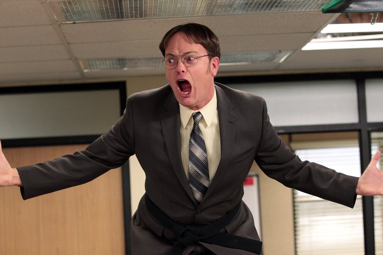 Rainn Wilson as Dwight Schrute on set of The Office Season 9
