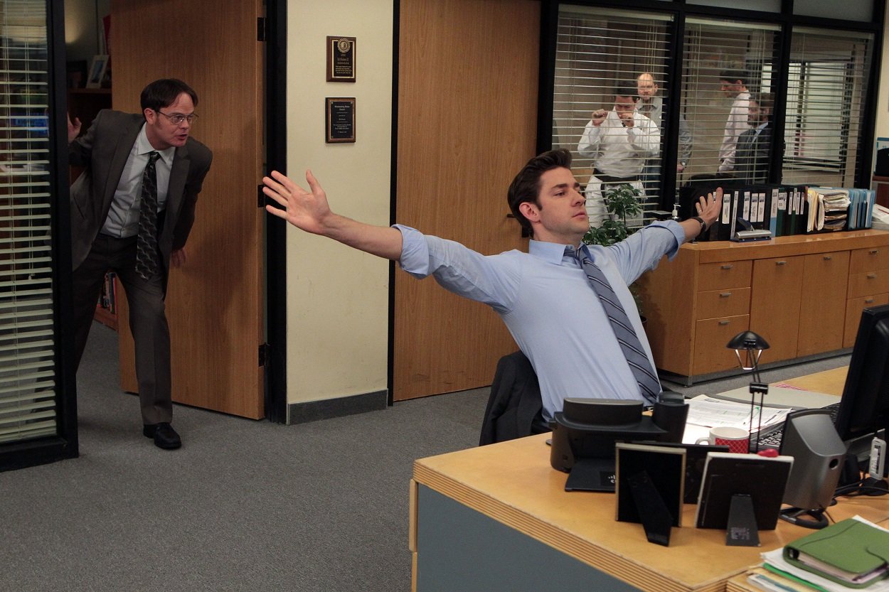 The Office stars Rainn Wilson and John Krasinski as Dwight and Jim