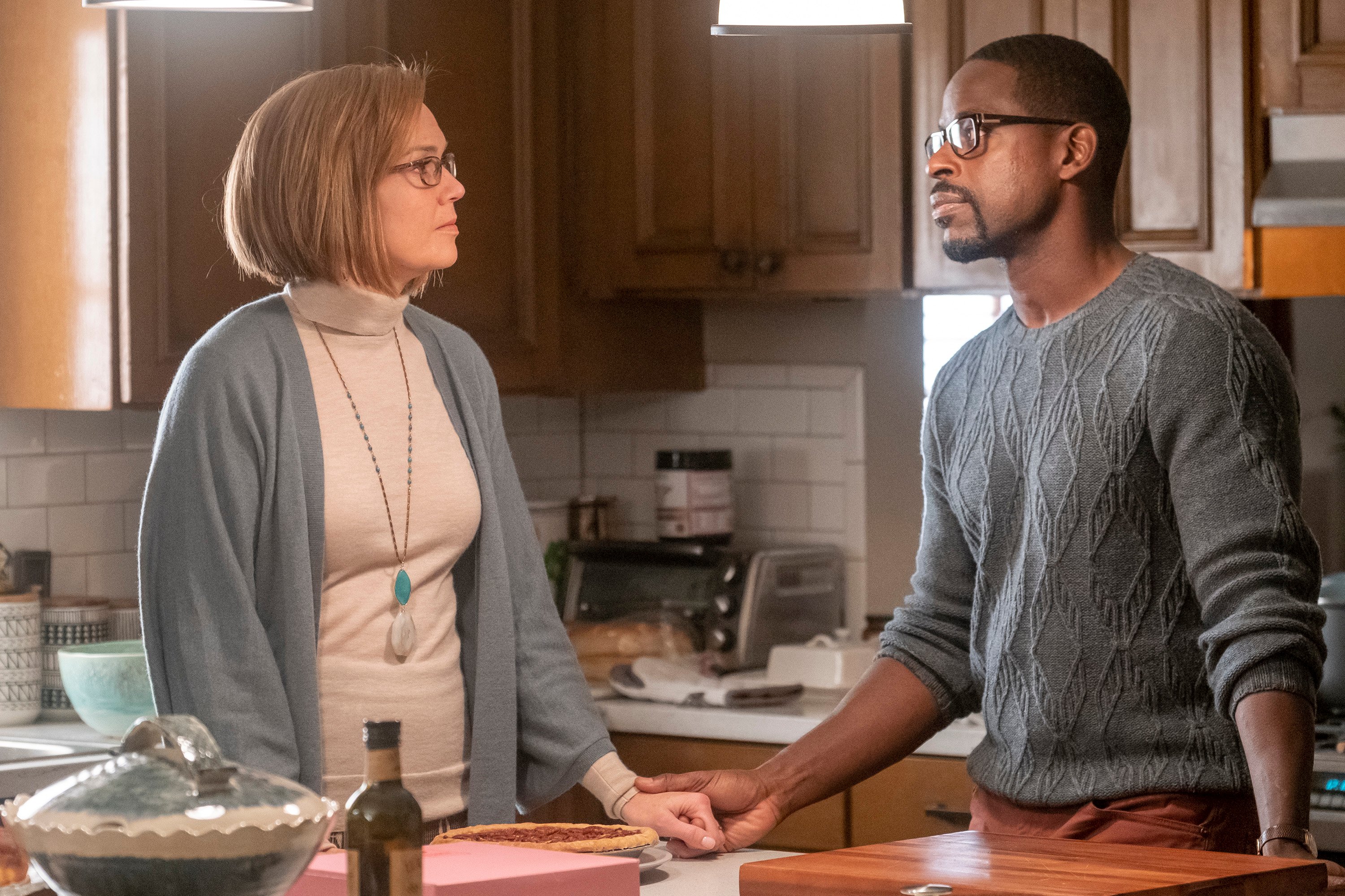 (L-R): Rebecca and Randall (Sterling K Brown) from This Is Us