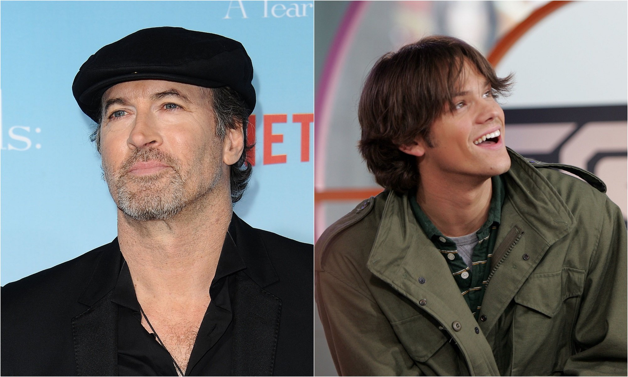 A joined photo of Scott Patterson at the premiere of 'Gilmore Girls: A Year in the Life' in 2016 and Jared Padalecki during during MTV's Total Request Live in 2005