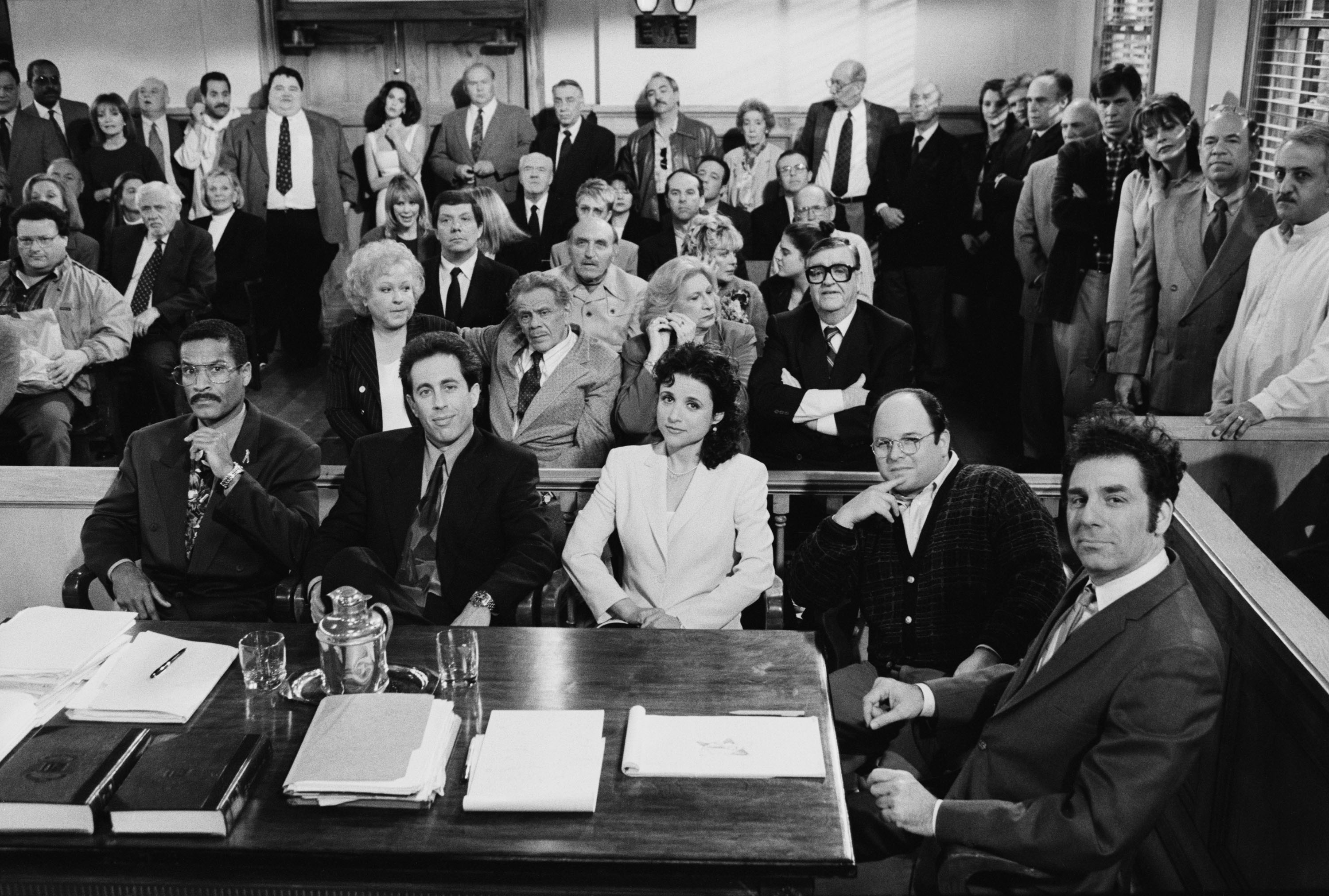 The courtroom scene from the final days of shooting of 'Seinfeld'