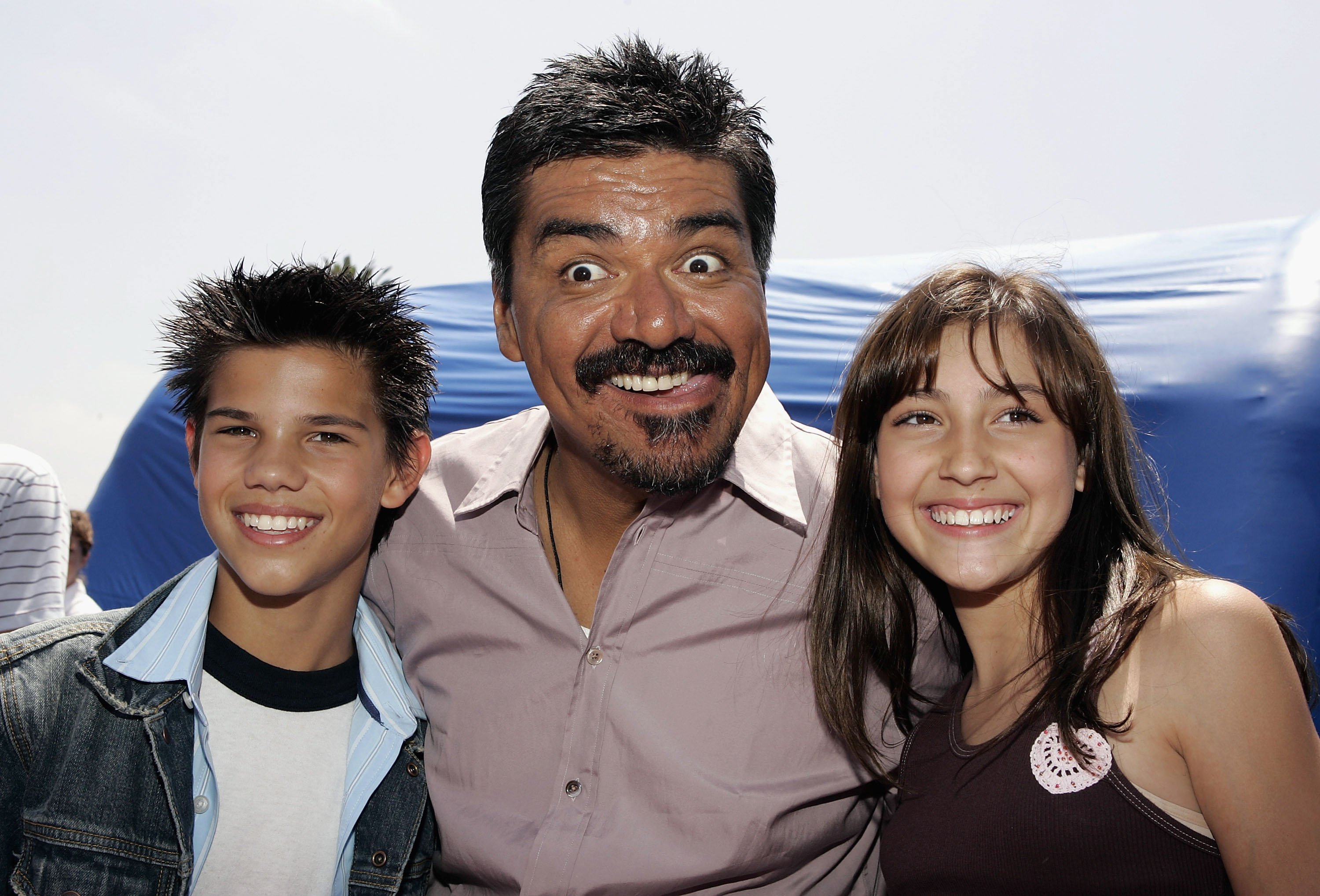 Taylor Lautner, George Lopez, and Taylor Dooley of 'The Adventures of Shark Boy and Lava Girl in 3D'