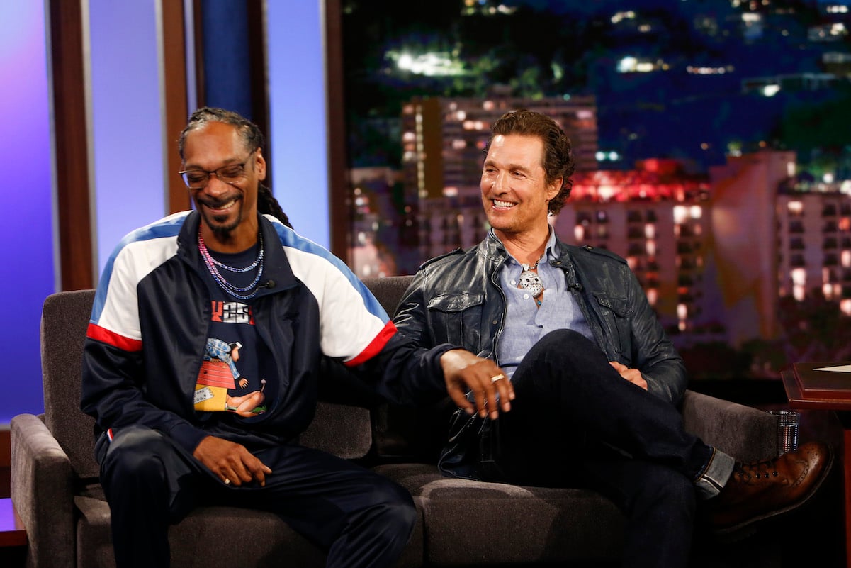 Snoop Dogg and Matthew McConaughey on "Jimmy Kimmel Live!" in 2019