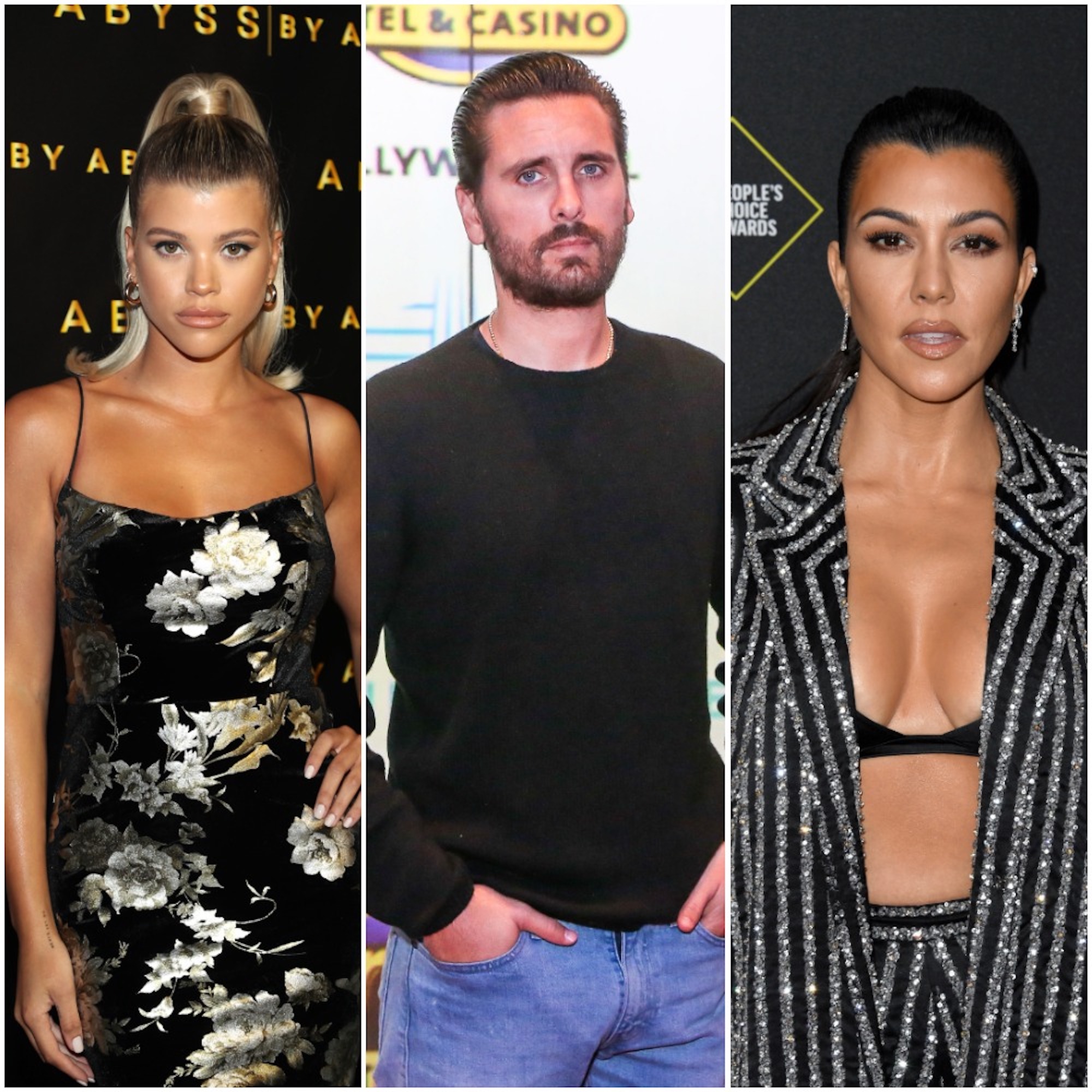 Sofia Richie, Scott Disick, and Kourtney Kardashian