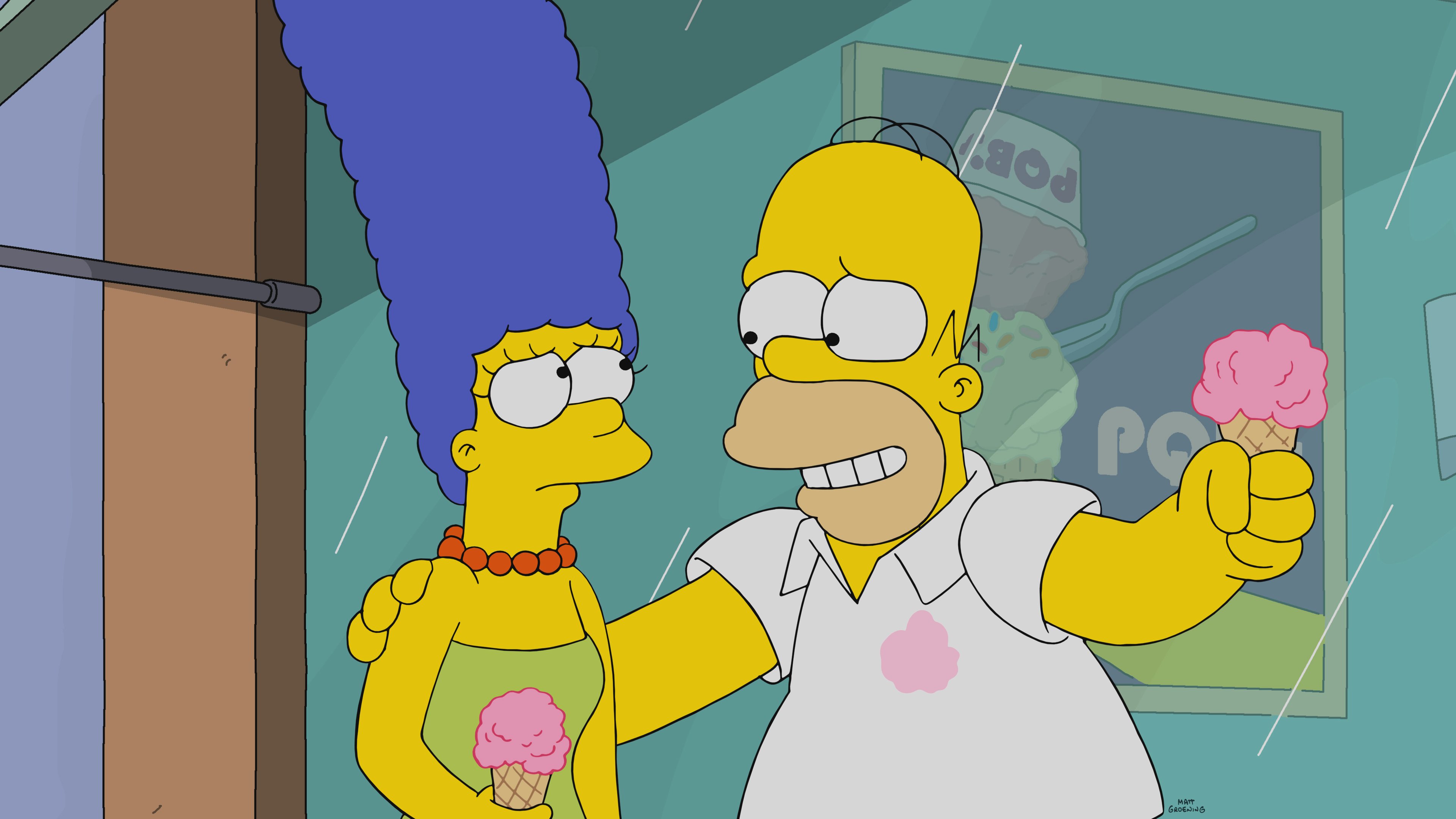 The Simpsons: Homer and Marge get ice cream
