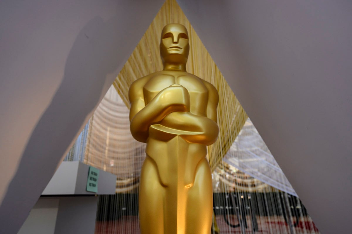 An Oscar statue on the red carpet of the 92nd Academy Awards