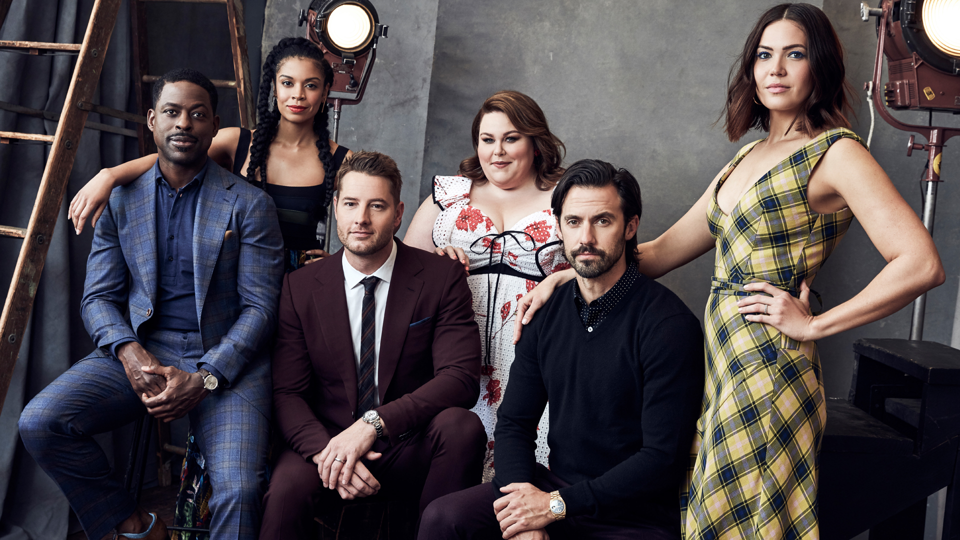 'This Is Us' cast members Sterling K. Brown, Susan Kelechi Watson, Justin Hartley, Chrissy Metz, Milo Ventimiglia, Mandy Moore in 2019