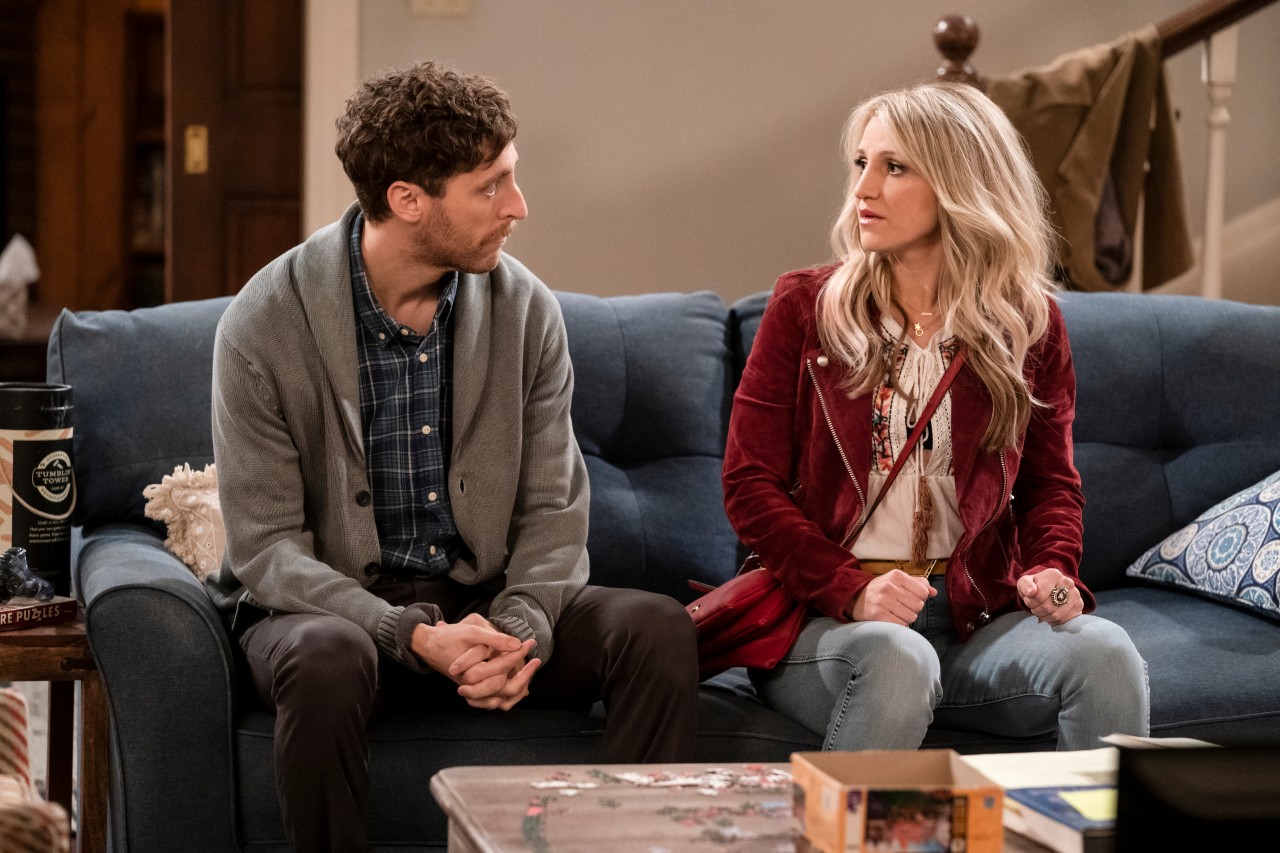 Thomas Middleditch with Annaleigh Ashford on B Positive | Sonja Flemming/CBS via Getty Images