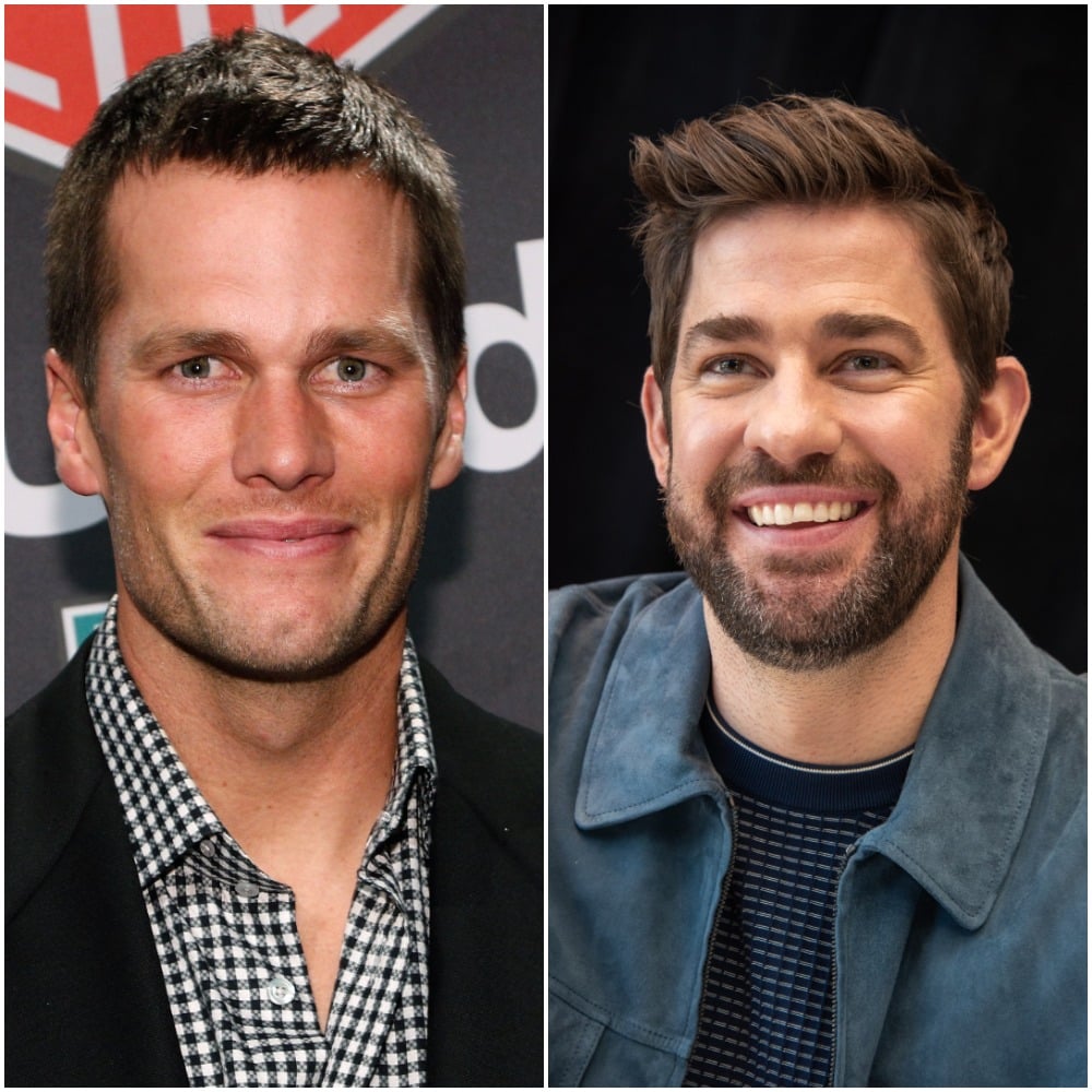 Tom Brady in October 2016; John Krasinski in March 2020