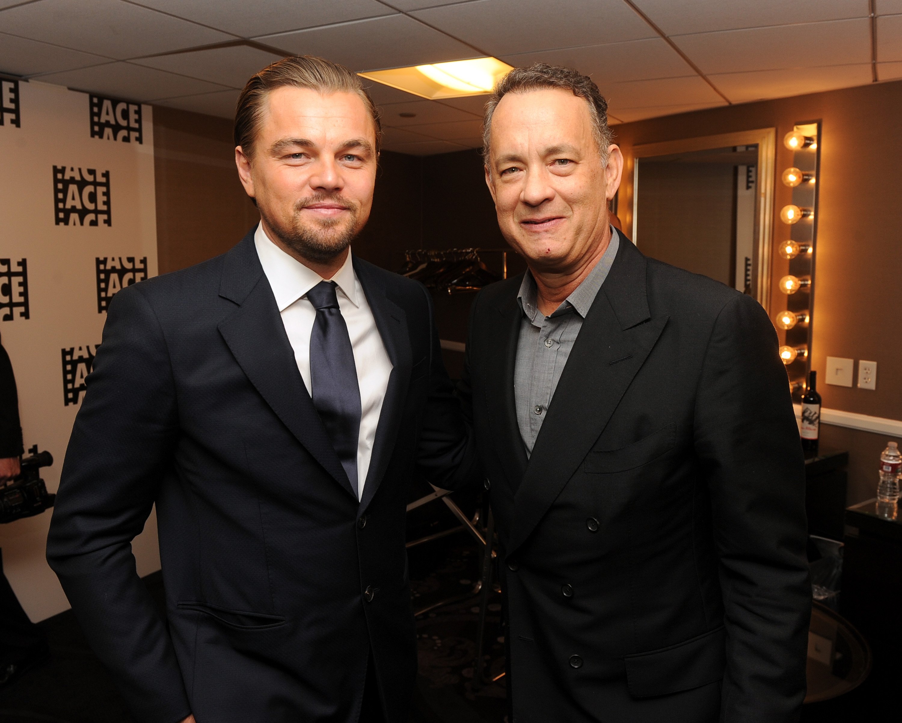 Tom Hanks and Leonardo DiCaprio meet in the Ace Eddie Awards green room