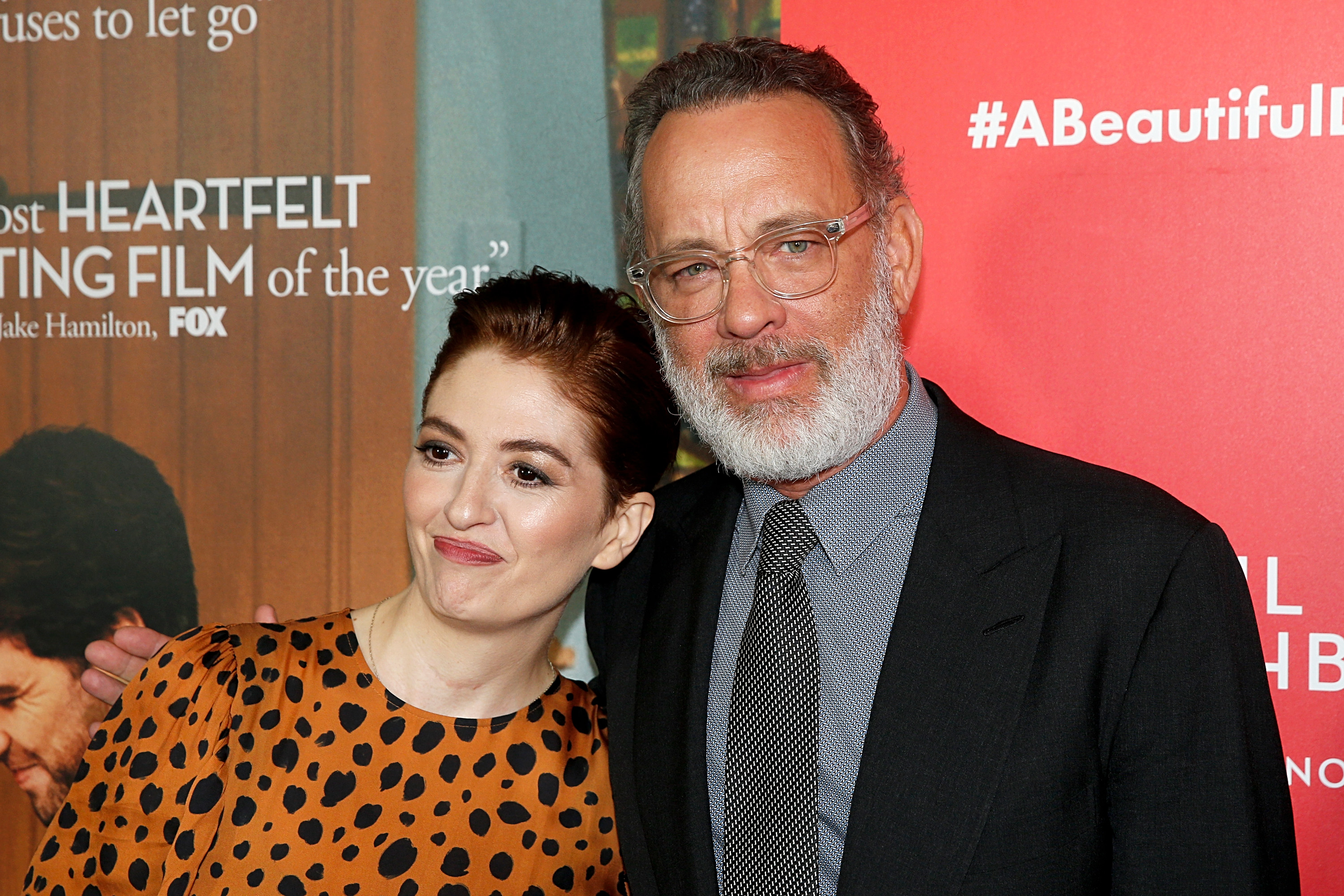 Tom Hanks puts his arm around Marielle Heller