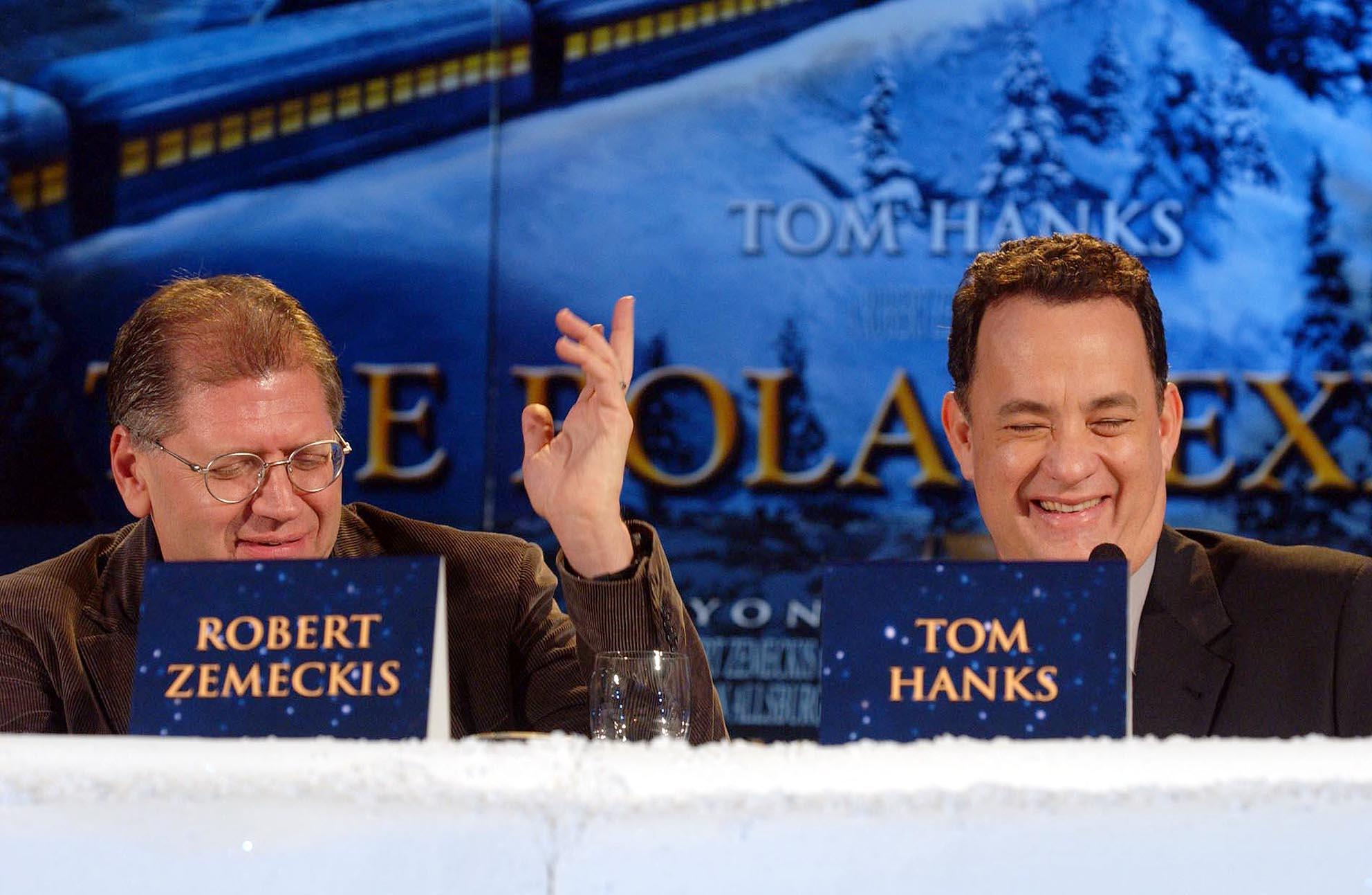 Tom Hanks and Robert Zemeckis at the Polar Express press conference