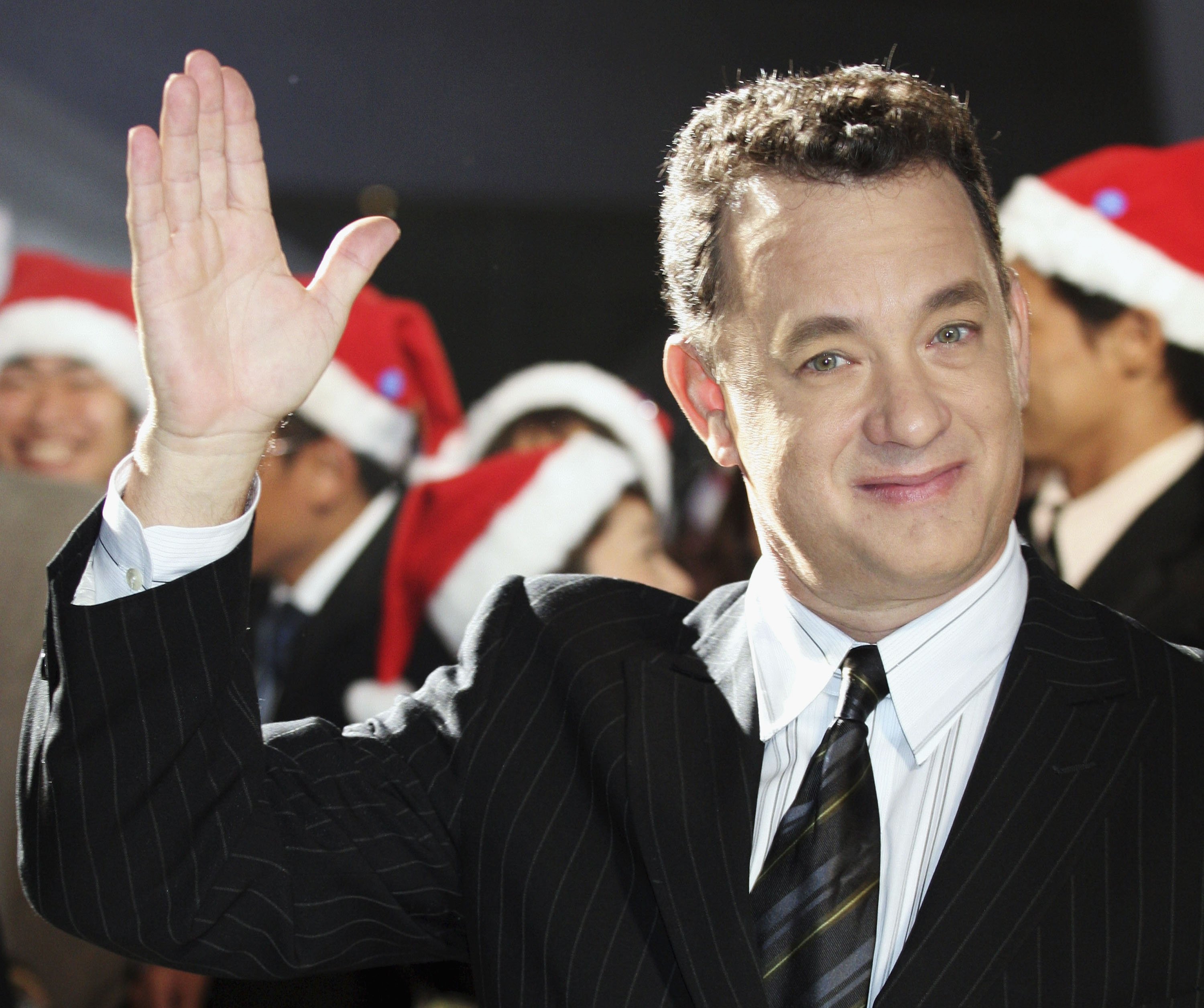 Tom Hanks waves