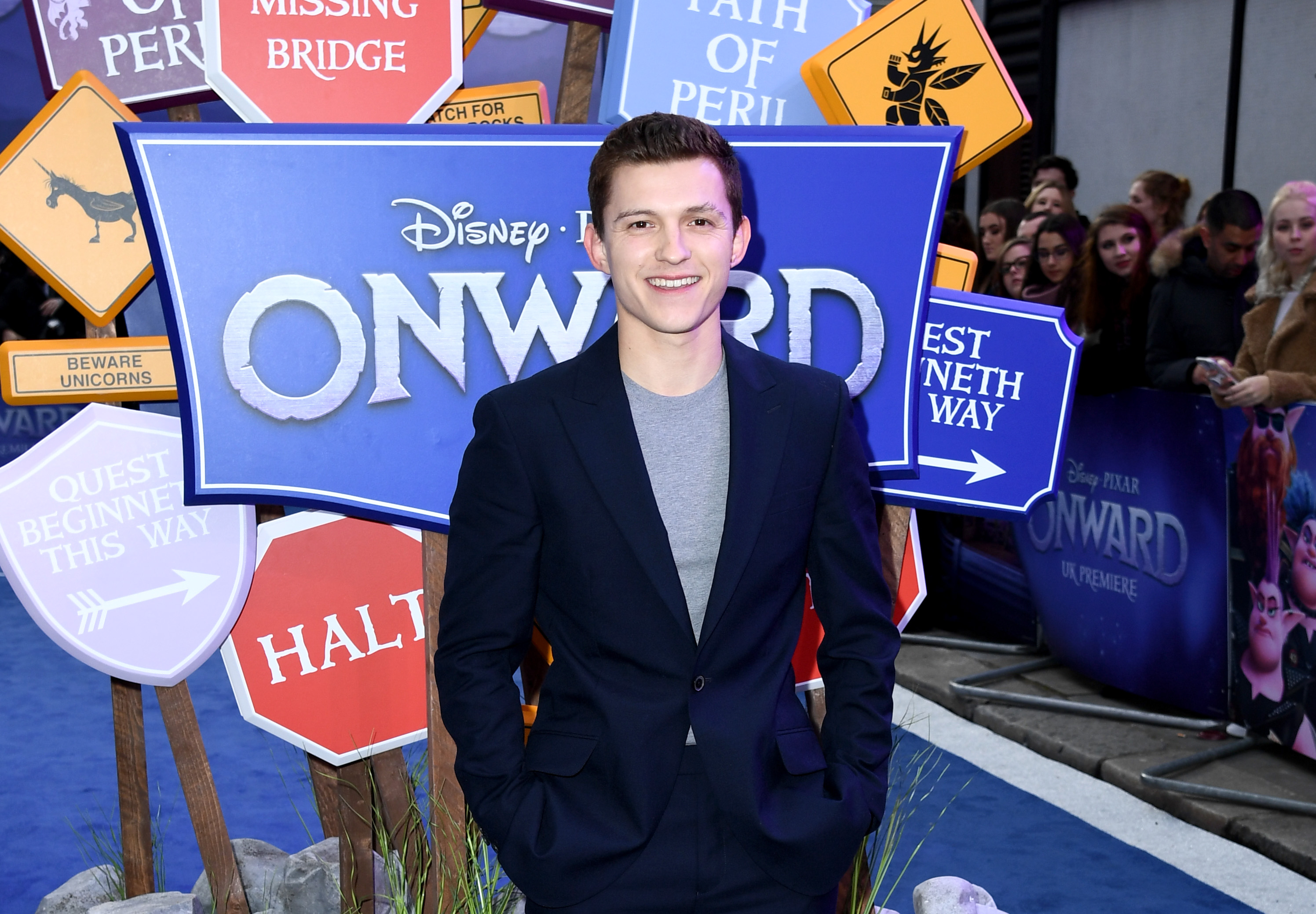 Tom Holland attends the UK Premiere Of Disney And Pixar's 'Onward'