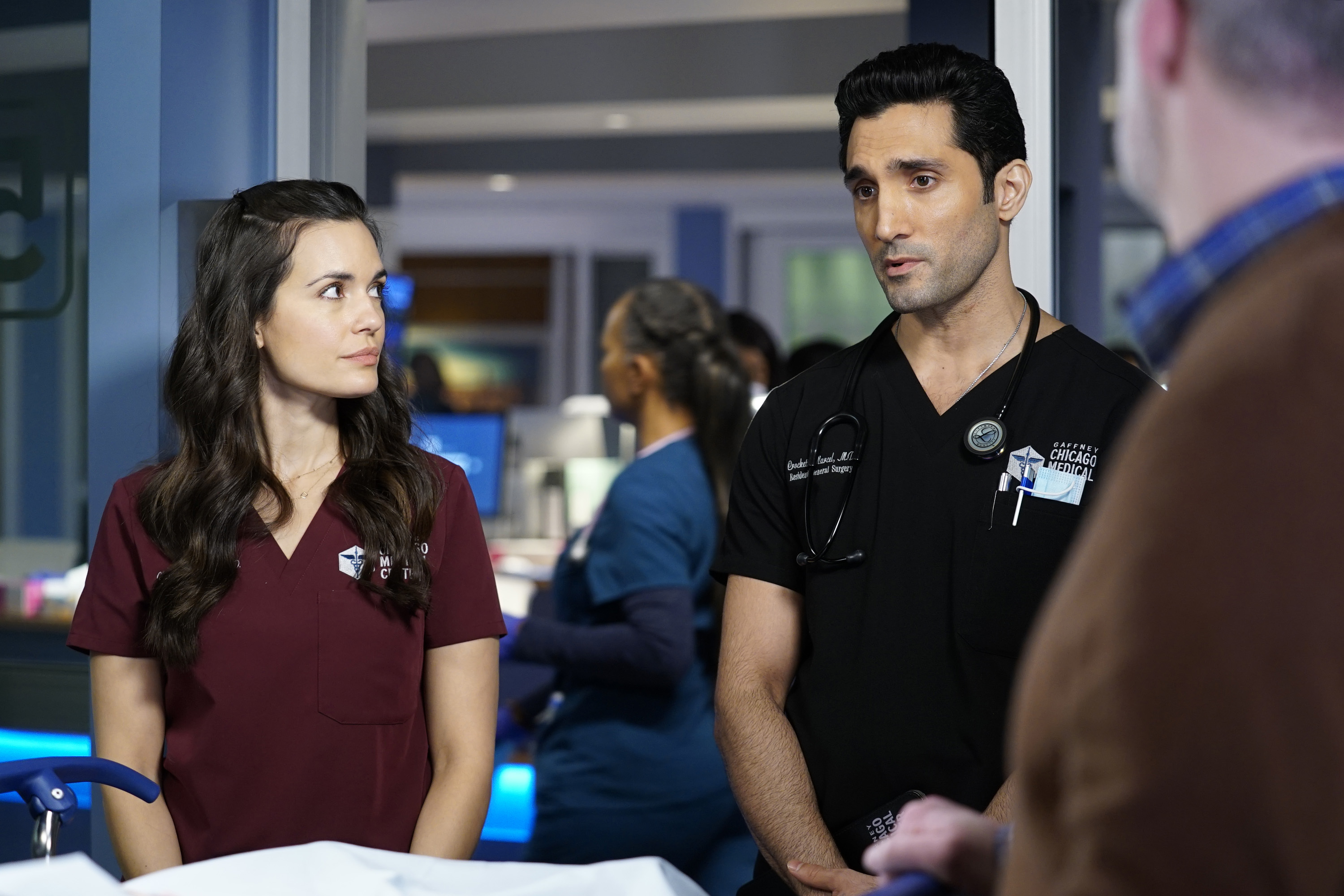 Torrey DeVitto as Natalie Manning and Dominic Rains as Crockett Marcel | Elizabeth Sisson/NBC/NBCU Photo Bank via Getty Images