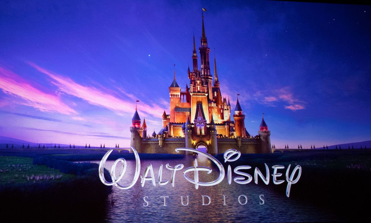 The Walt Disney Studios logo is projected on-screen during the CinemaCon Walt Disney Studios Motion Pictures Special presentation at the Colosseum Caesars Palace on April 3, 2019, in Las Vegas, Nevada