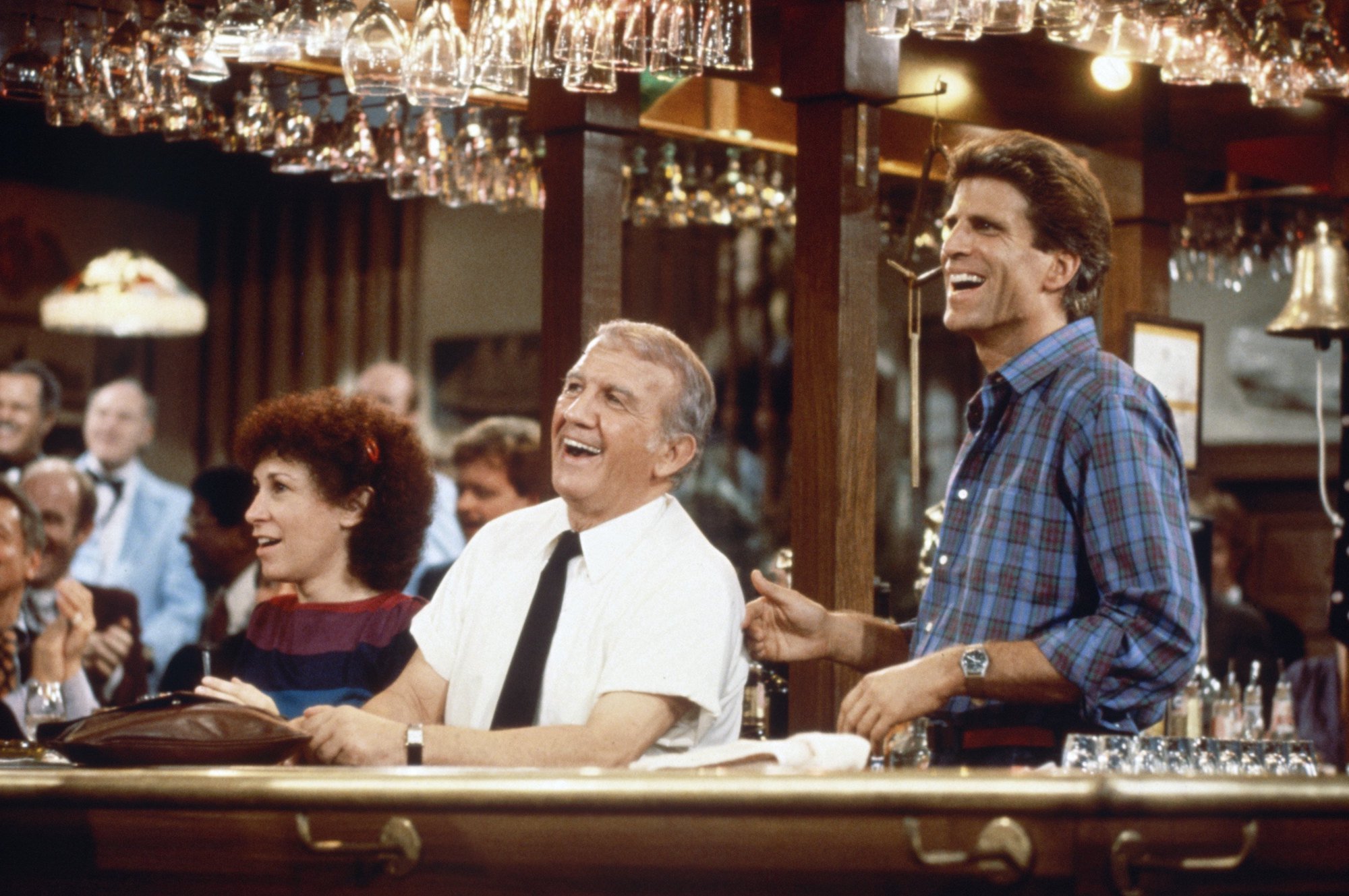 Rhea Perlman as Carla Tortelli, Nicholas Colasanto as Ernie 'Coach' Pantusso, Ted Danson as Sam Malone